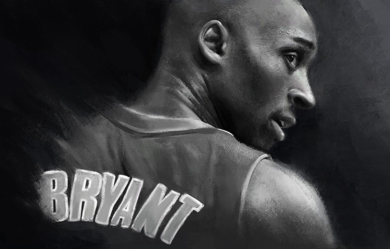 1340x850 Wallpaper Art, Legend, NBA, Kobe Bryant, Basketball, Kobe, Los Angeles Lakers, Black Mamba, Drawing, Mamba image for desktop, section спорт, Desktop