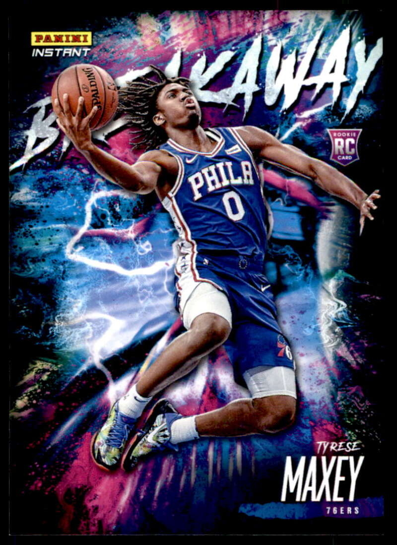 800x1100 2020 21 Panini Instant Breakaway #B18 Tyrese Maxey NM MT+ RC Philadelphia 76ers, Phone