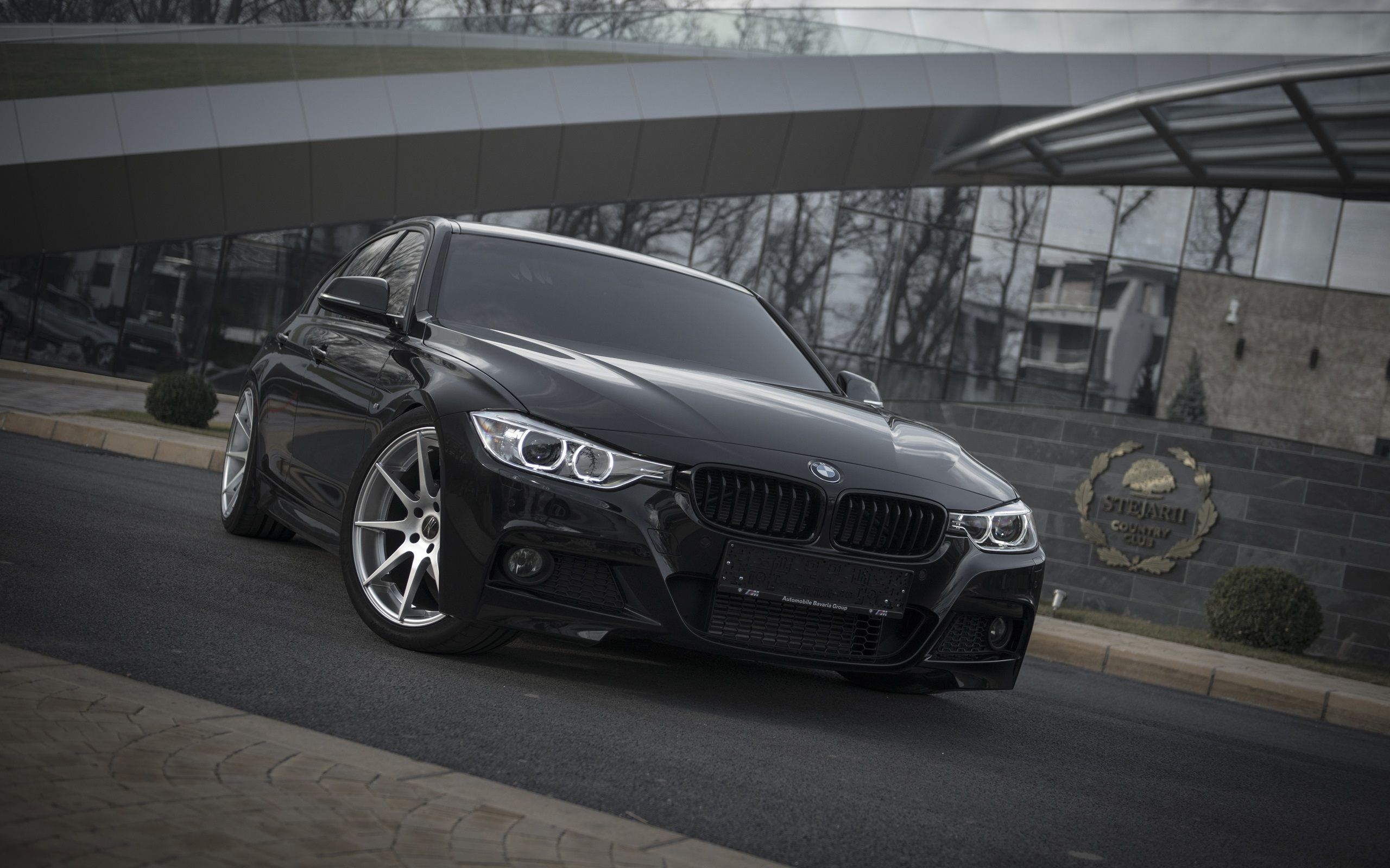 2560x1600 Wallpaper BMW F30 black car front view  HD Picture, Image, Desktop