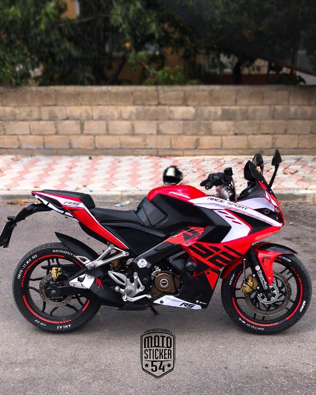 1080x1350 Bajaj Pulsar RS200 Custom Design Red Sticker Kit #motosticker54, Phone