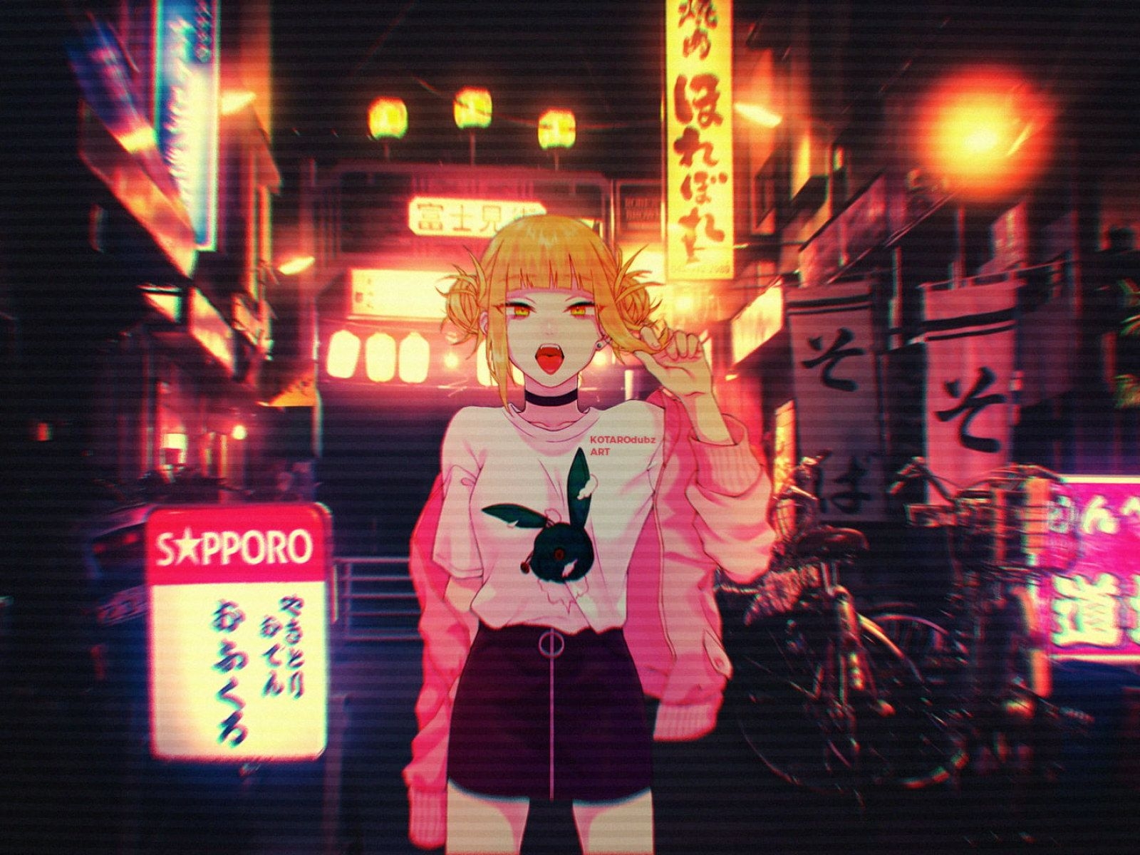 1600x1200 Anime wallpaper, anime girls, simple, simple background, glitch art, VHS • Wallpaper For You HD Wallpaper For Desktop & Mobile, Desktop