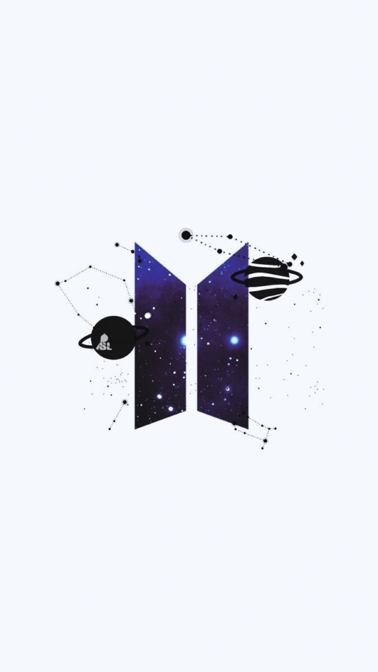 750x1340 Bts logo galaxy icon starry space purple. -bts. Bts, Phone