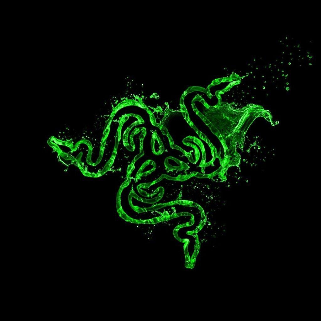 1030x1030 Green Razer Logo. Green Razer Logo in black background, Phone