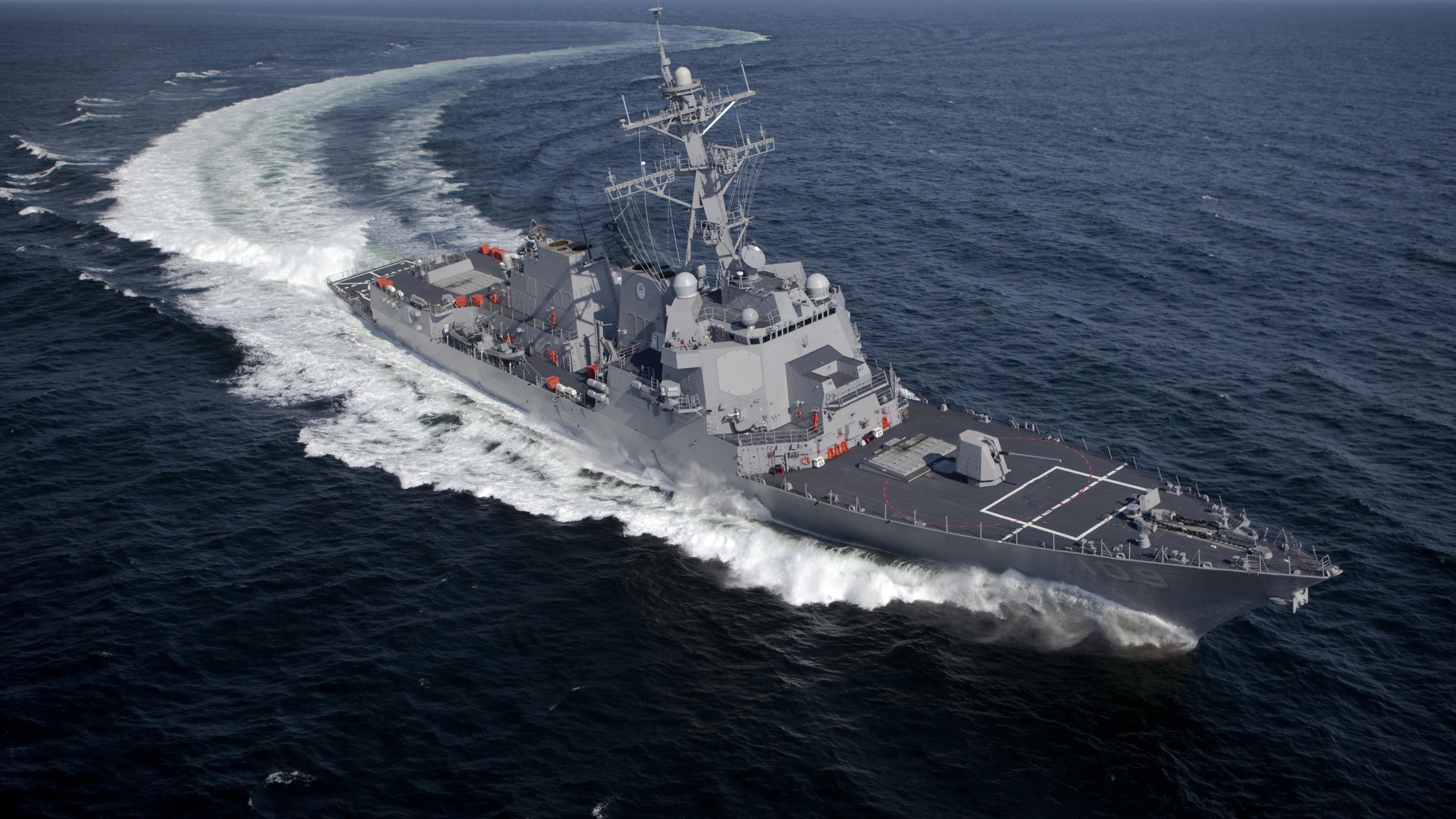 5120x2880 Wallpaper USS Jason Dunham, DDG Arleigh Burke Class, Destroyer, Desktop