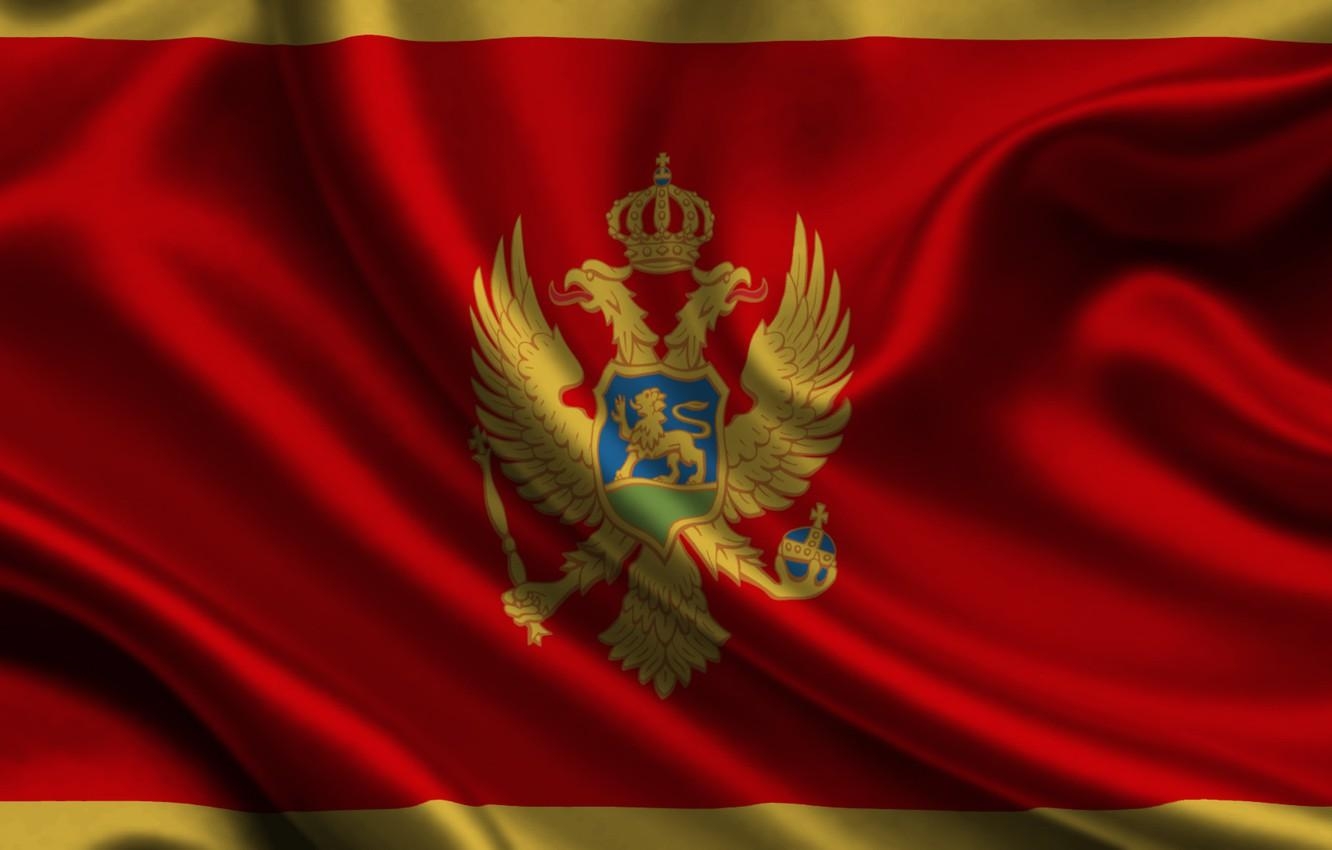 1340x850 Wallpaper Red, Flag, Coat of arms, Texture, Flag, Montenegro, Eagle, Desktop