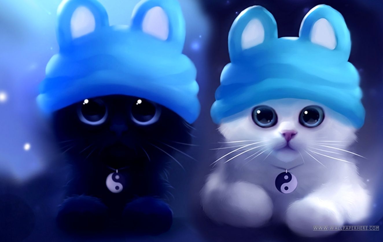 1330x840 Cute Anime Cat Wallpaper, Desktop