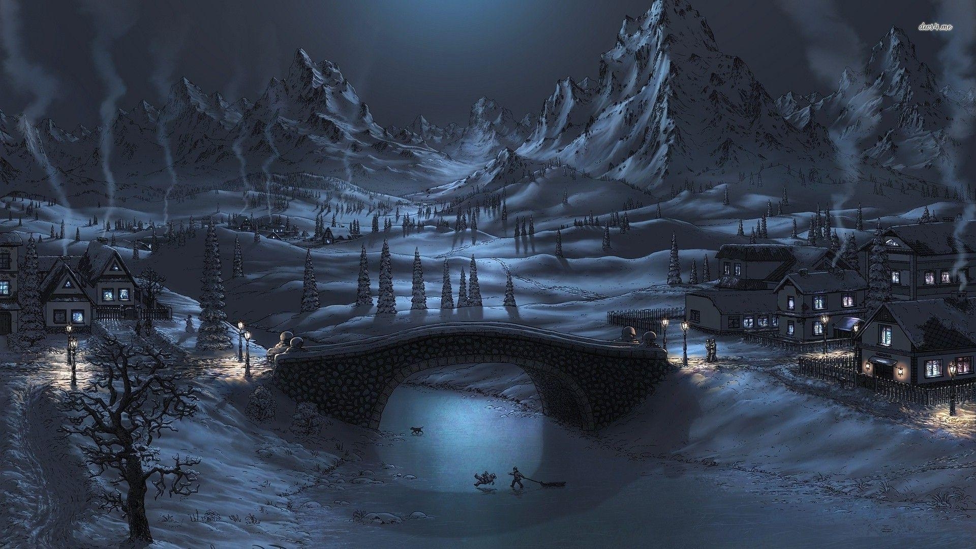 1920x1080 Dark Winter Night Wallpaper Free Dark Winter Night Background, Desktop