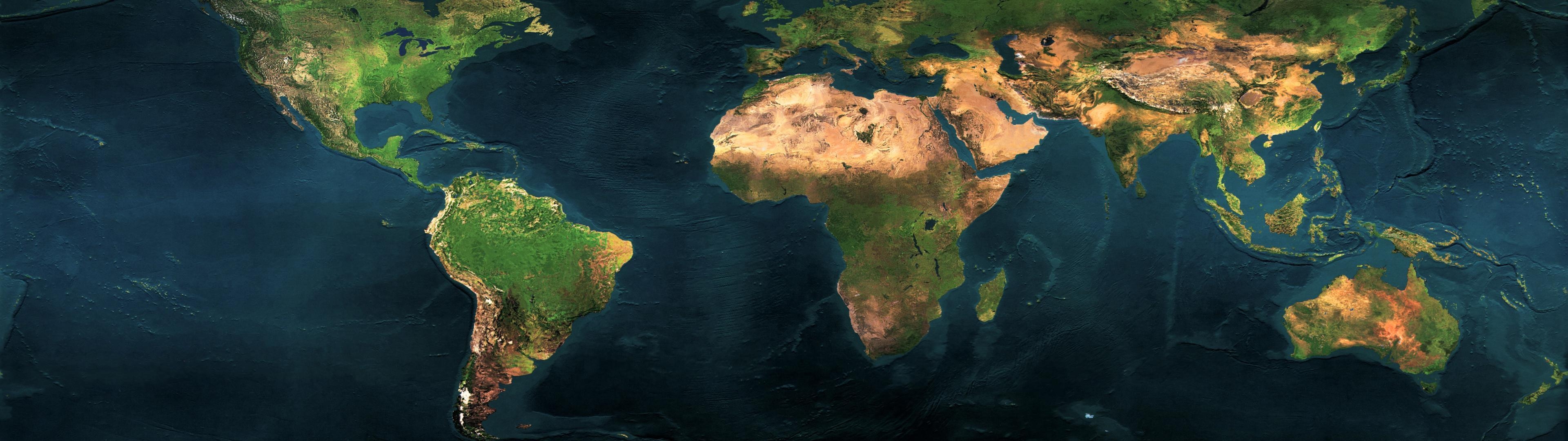 3840x1080 World Map Dual Screen Wallpaperx1080, Dual Screen