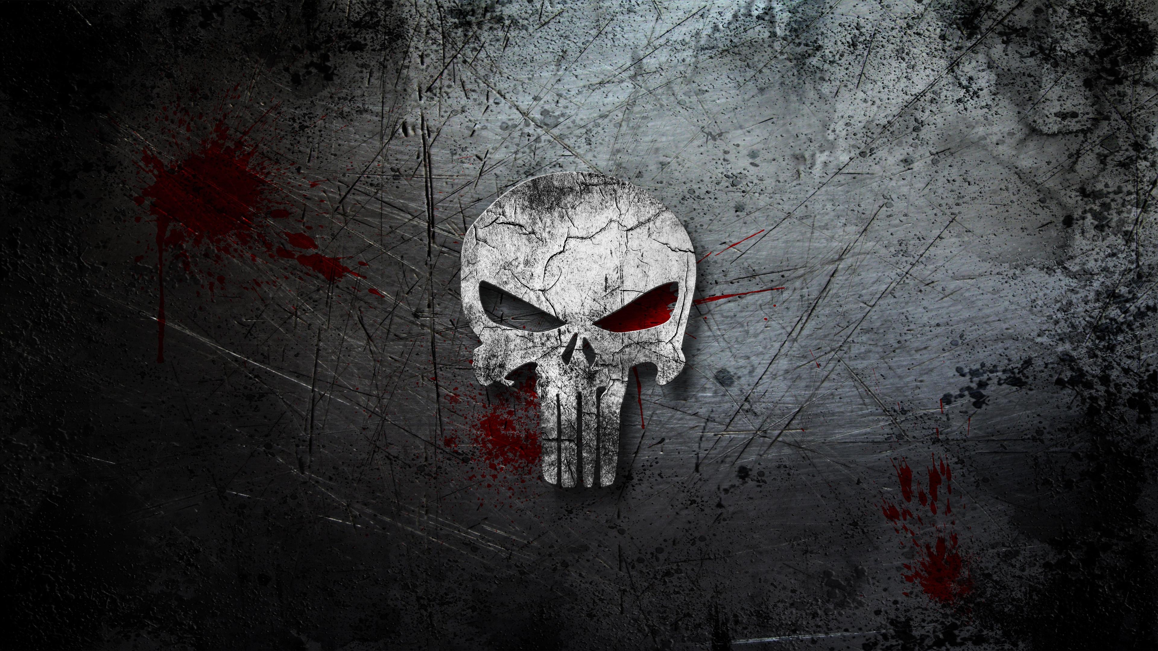 3840x2160 Punisher Skull Wallpaper, Desktop