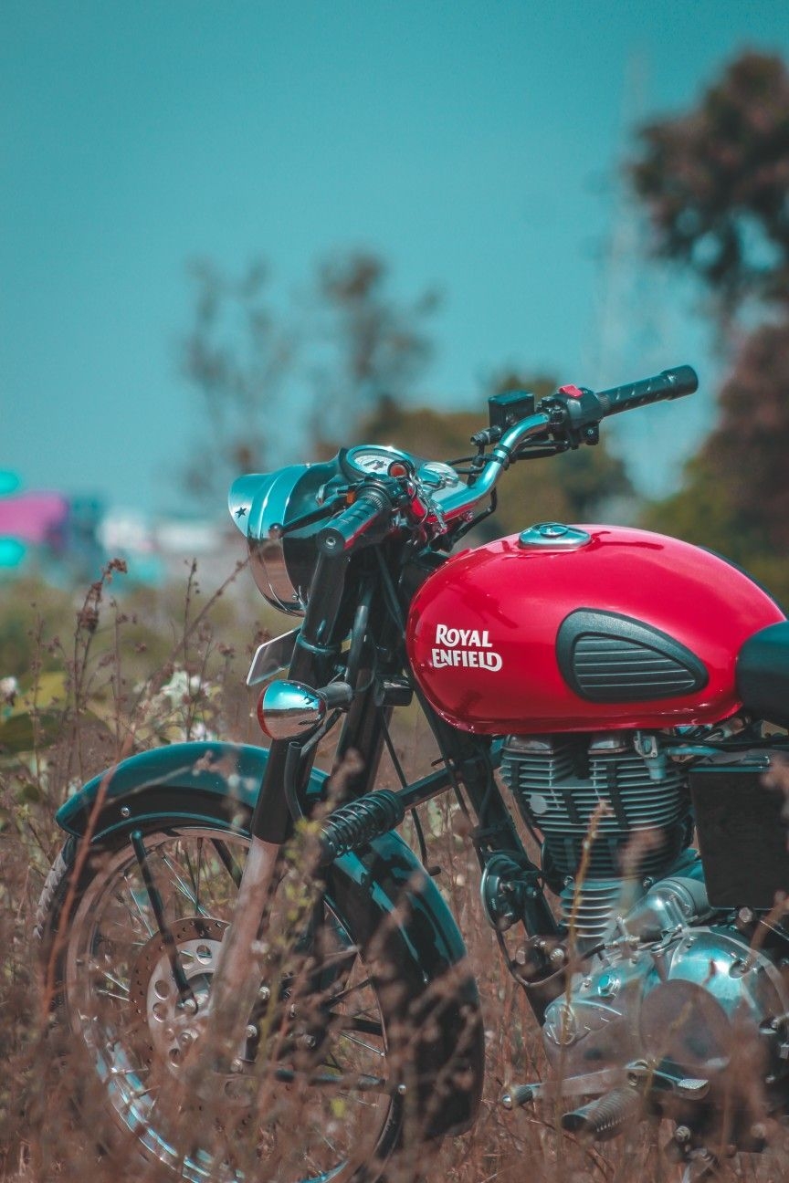 870x1300 Royal Enfield Wallpaper Red, Phone