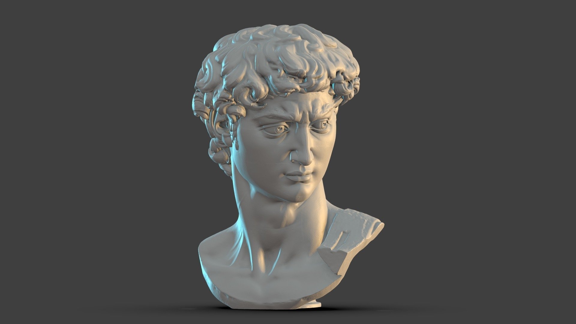 1920x1080 Head Of Michelangelo's David, Optimised Free 3D model by Thomas Flynn [d29af50], Desktop