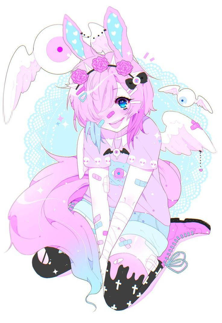 740x1070 Download Pastel Gore Girl With Cyclopes Wallpaper, Phone