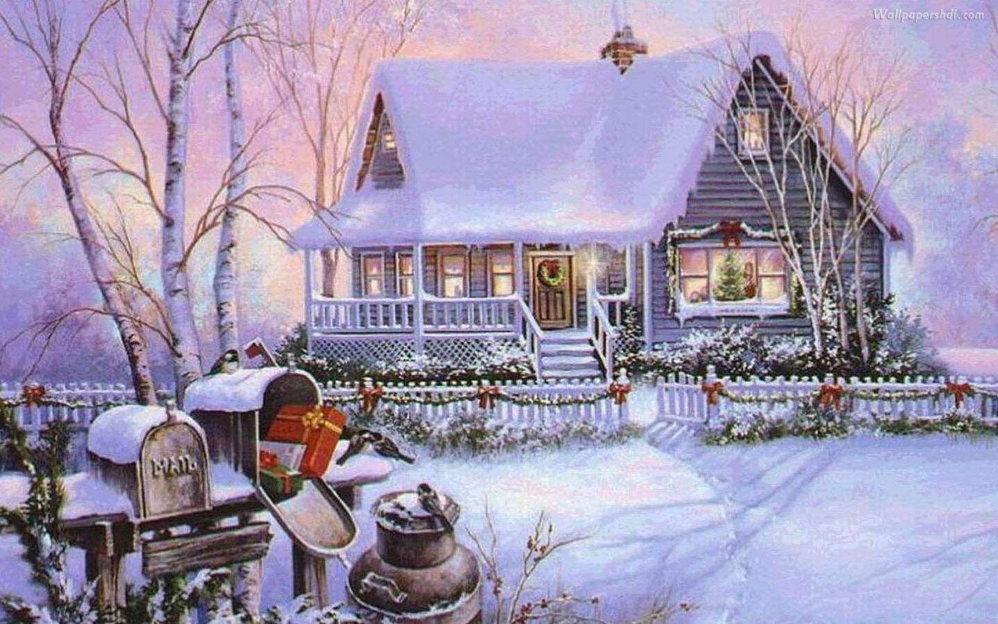 1440x900 Snowy Christmas Wallpaperchristmas Snowy House Wallpaper HD, Desktop