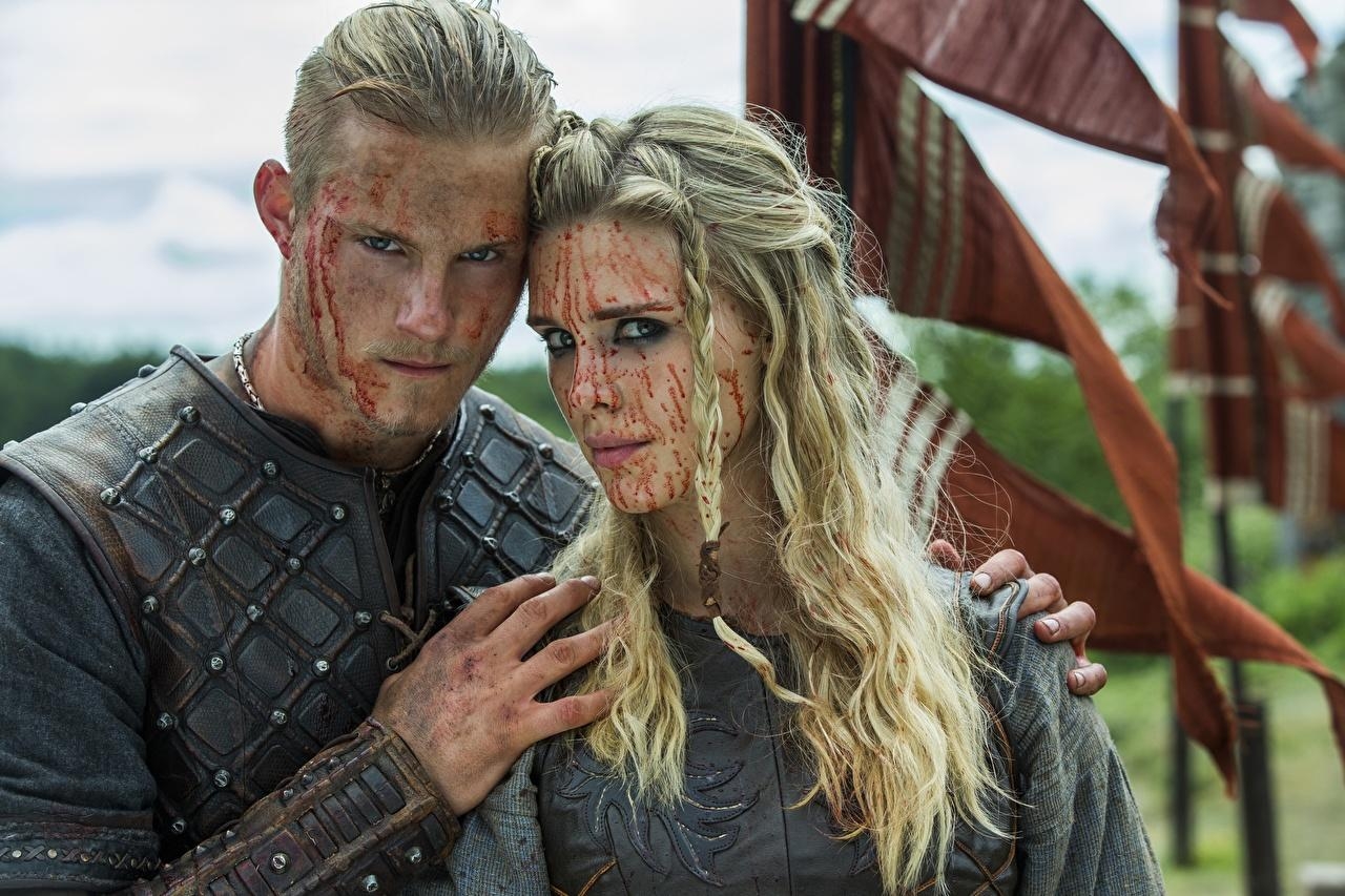 1280x860 Wallpaper Vikings (TV series) Blonde girl Men Blood Alexander, Desktop