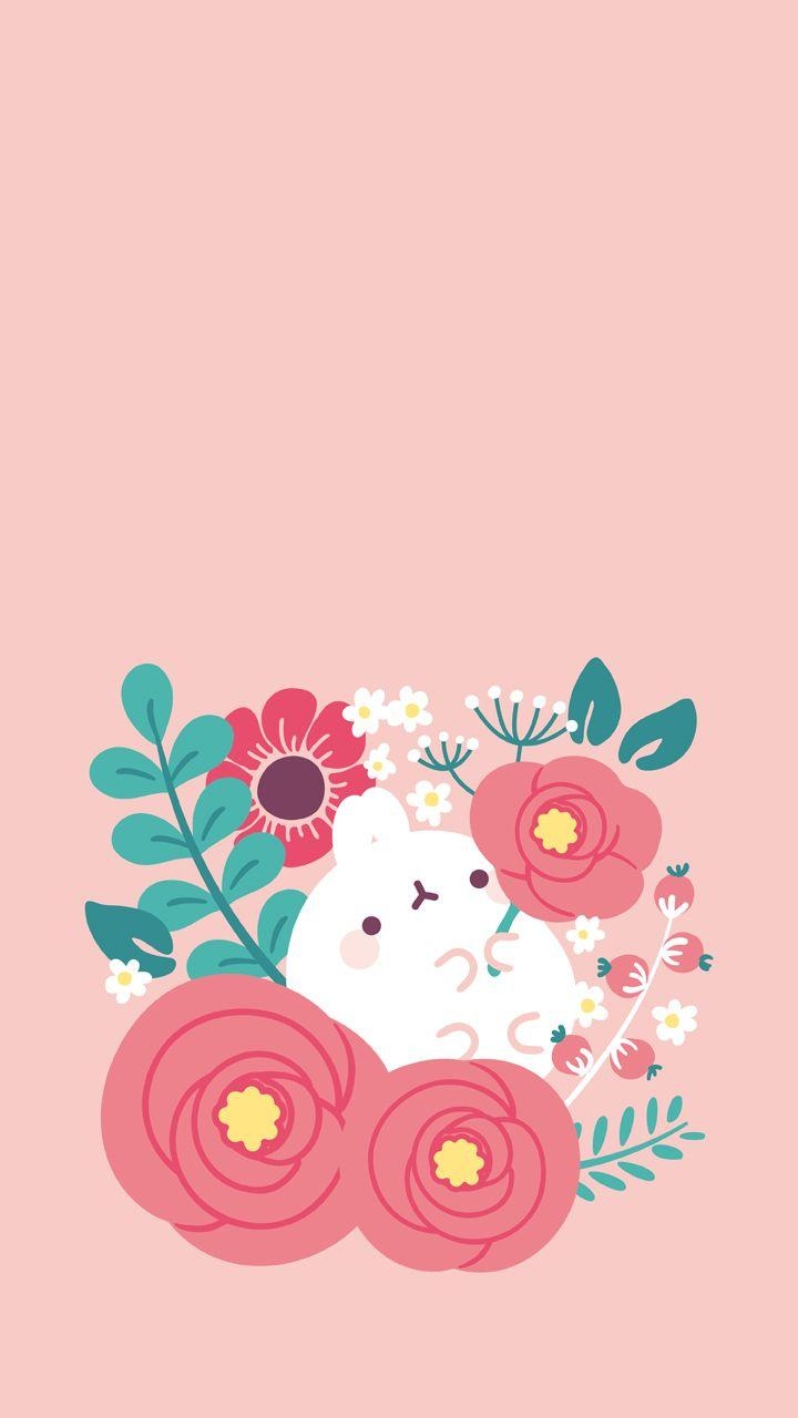 720x1280 Molang spring flowers wallpaper. wallpaper!. Spring, Phone