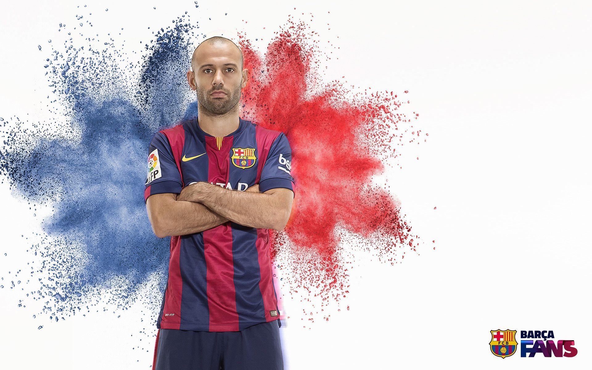 1920x1200 JAVIER MASCHERANO Nr.14. Barcelona Shirts 2014 2015, Desktop