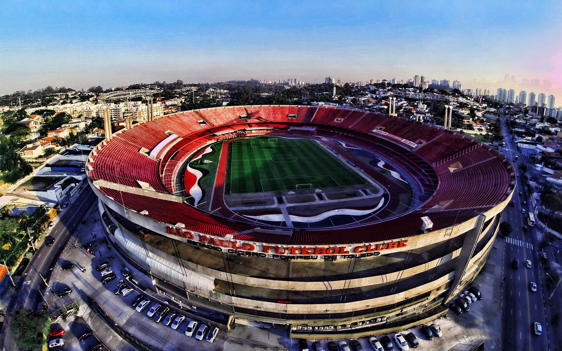 1920x1200 Download wallpaper Morumbi, aerial view, soccer, Estadio do, Desktop