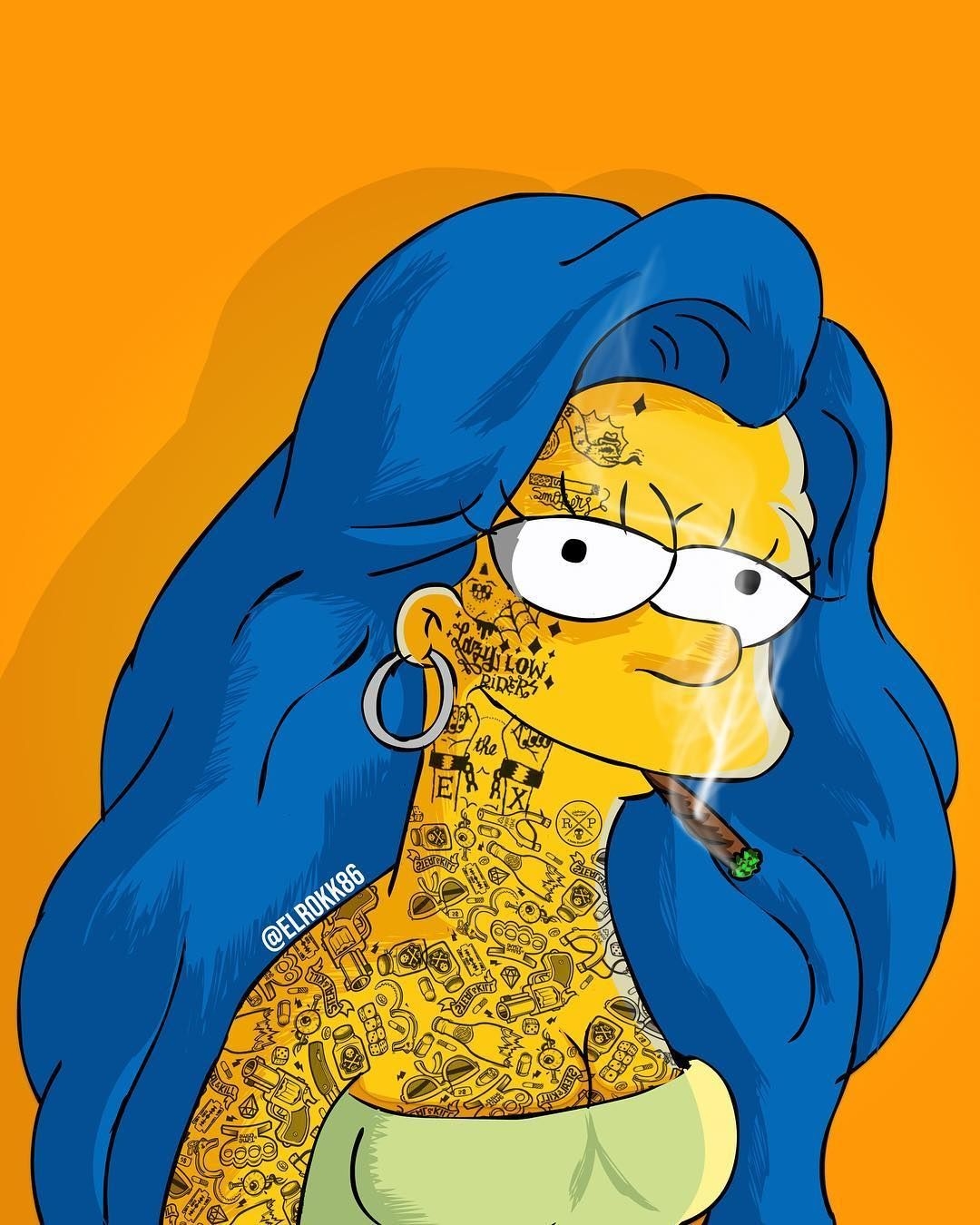 1080x1350 Young Hippie Marge Simpson. Marge simpson, Simpsons tattoo, Phone