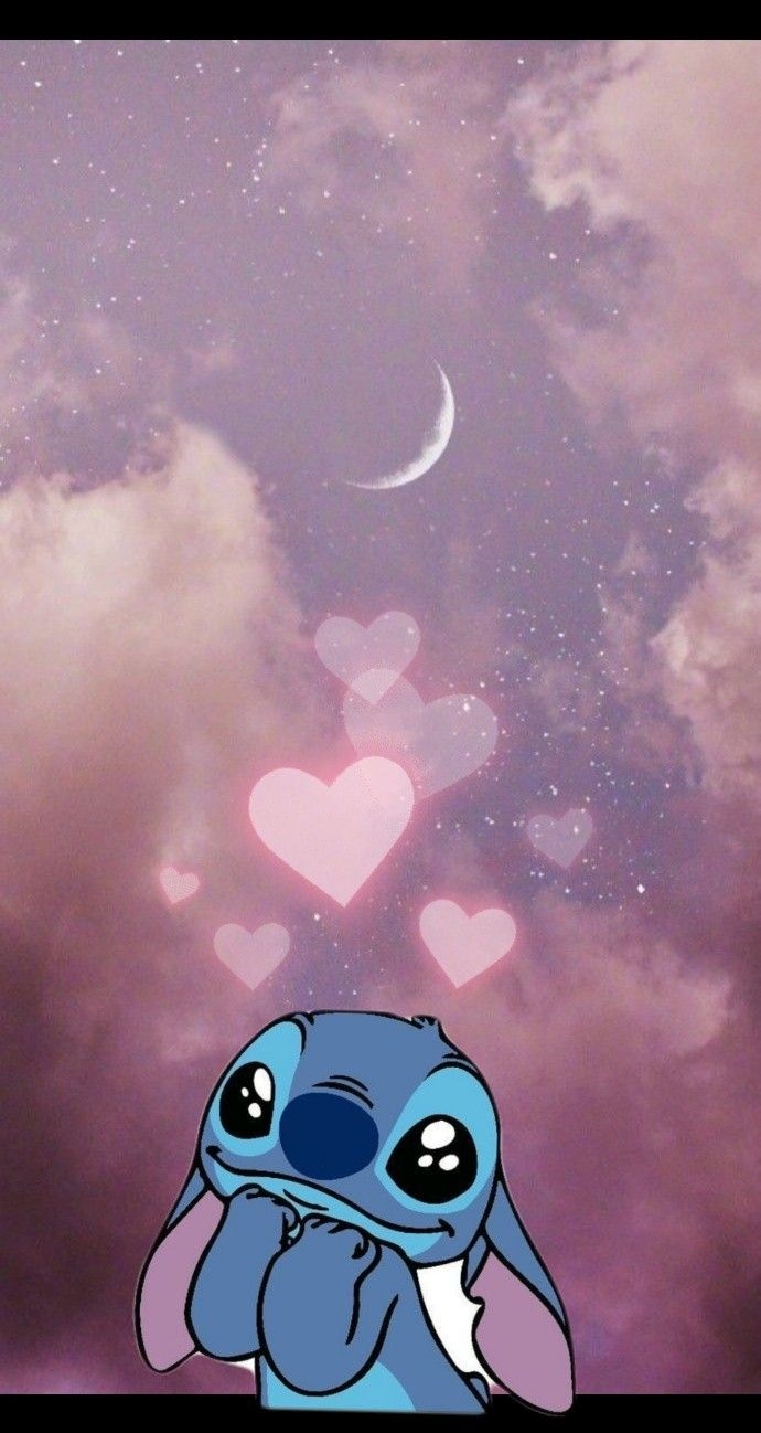 690x1300 disney #cute #stitch #wallpaper #pinks #hearts. Papeis de parede, Phone