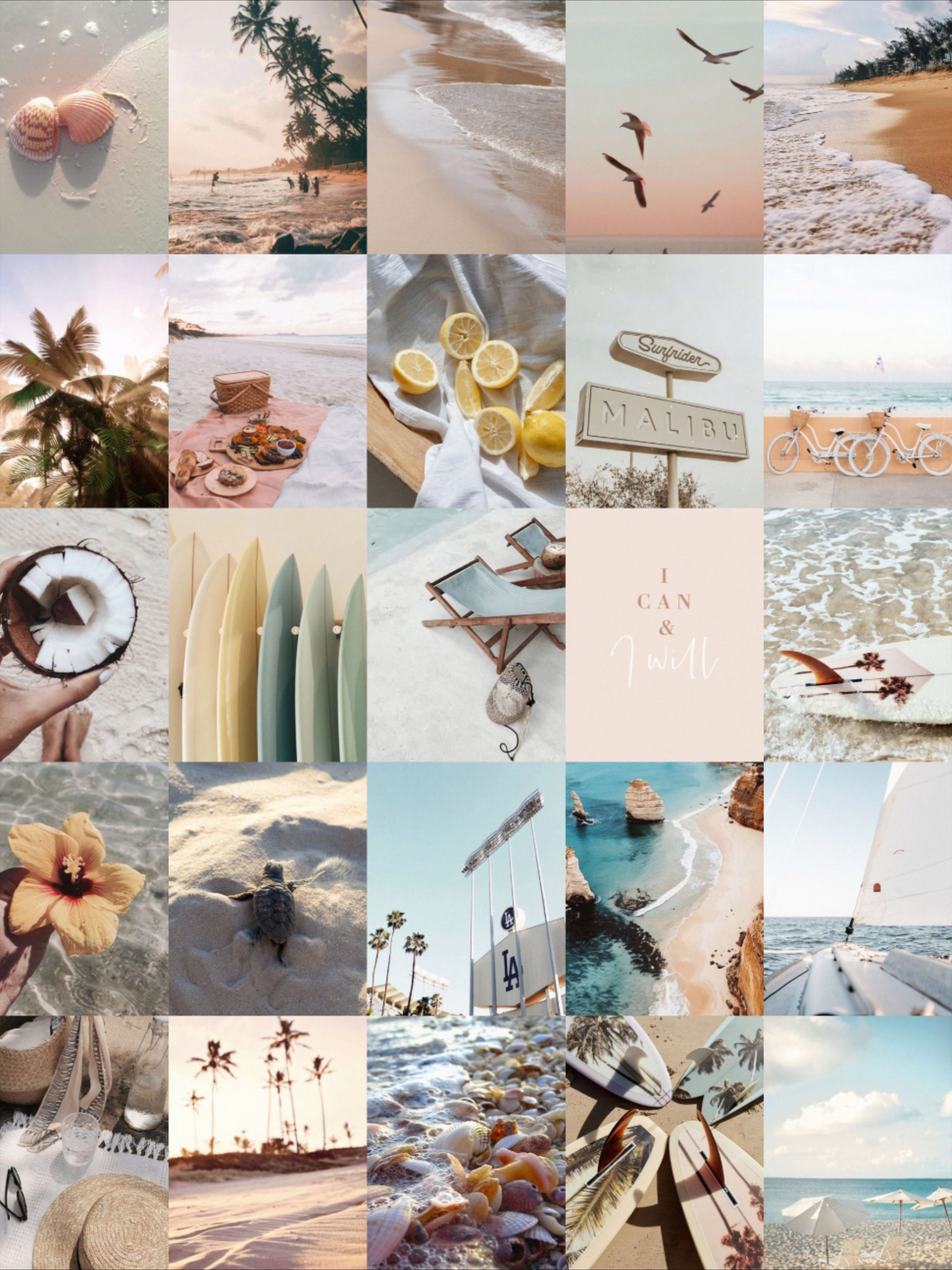 3000x4000 Beach Wall Collage Kit, Summer Vibes Wall Kit, DIGITAL Prints, Aesthetic Room Decor, Instant 40 Pcs. Beach wall collage, Aesthetic iphone wallpaper, Pretty wallpaper iphone, Phone