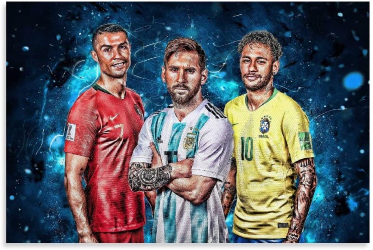 1240x840 Cristiano Ronaldo Lionel Messi Neymar Jr Wallpaper Football Comprehensive Poster Famous Sports Star Poster Canvas Art Prints Poster Bedroom Wall Mural Modern Family Home Decor 16x24inch(40x60cm), Everything Else, Desktop