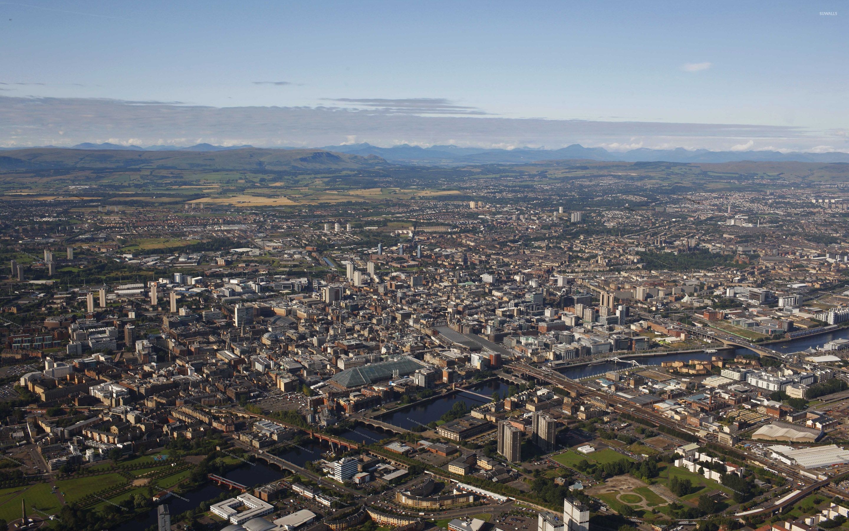 2880x1800 Glasgow aerial view wallpaper wallpaper, Desktop