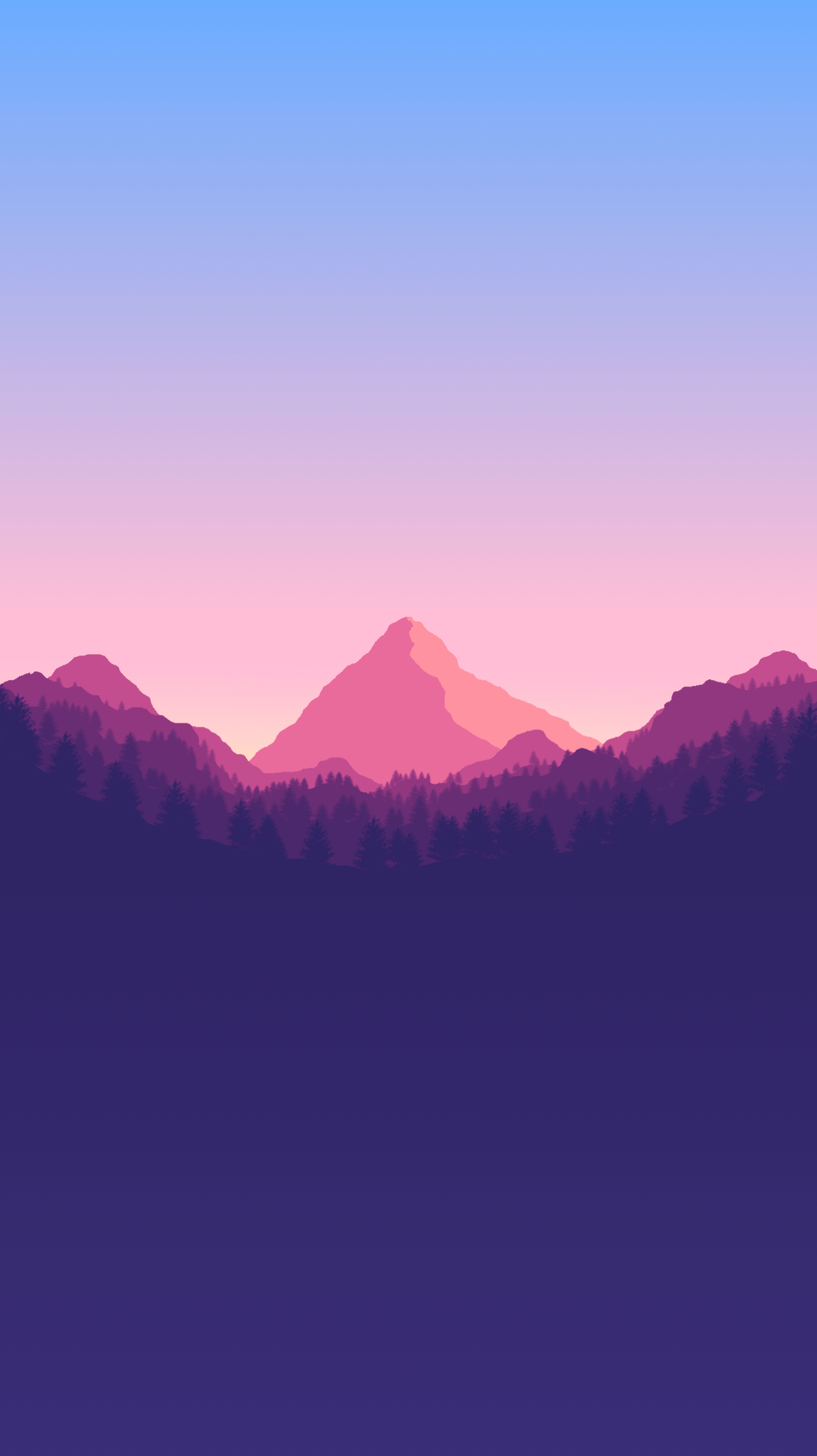 1250x2220 Purple Hill Wallpaper, Phone