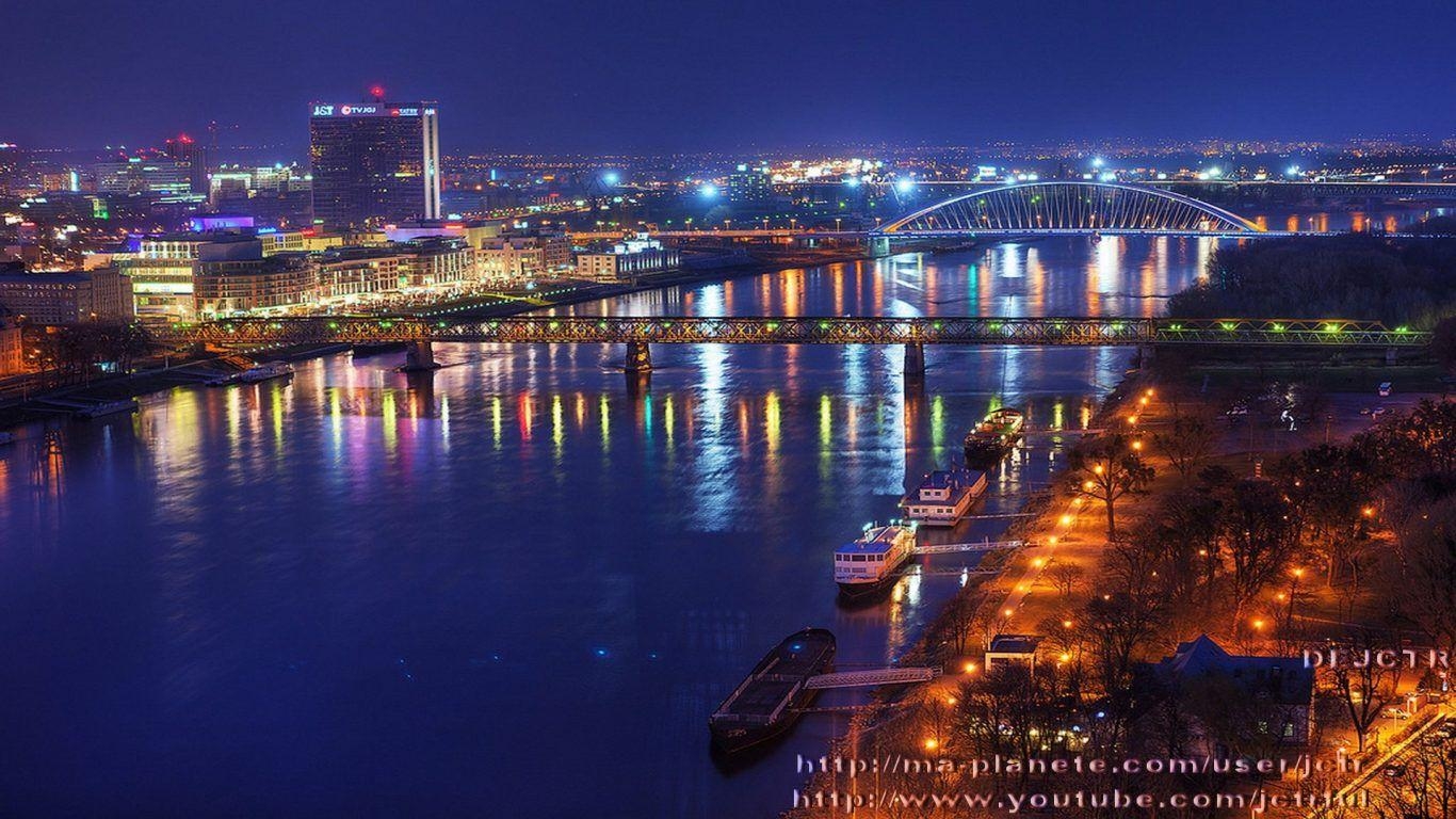 1370x770 Other: Docks Milwaukee Harbor City Night Lights Dusk Desktop, Desktop