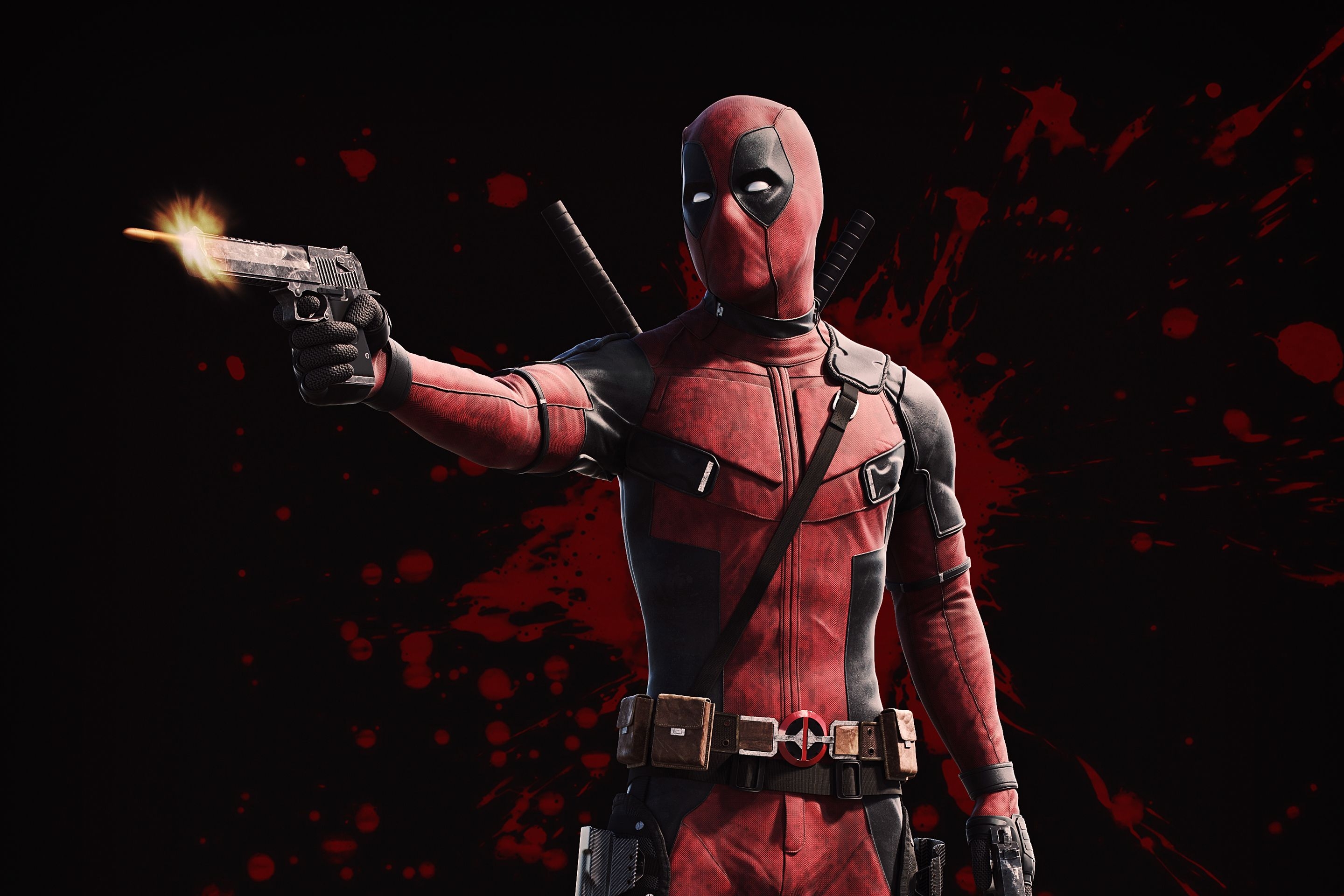 2880x1920 Deadpool 2880×1920 Marvel Comics Superhero Dark Background HD Wallpaper, Desktop