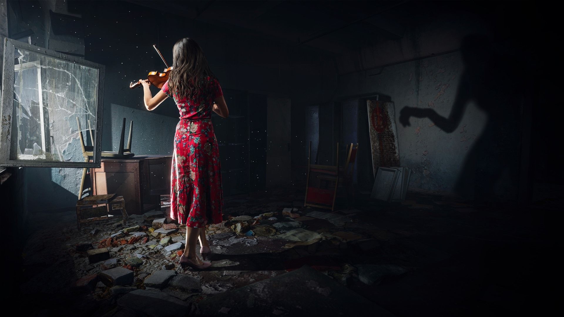 1920x1080 Wallpaper Chernobylite PC game, girl, back view, violin 3840x2160 UHD 4K Picture, Image, Desktop