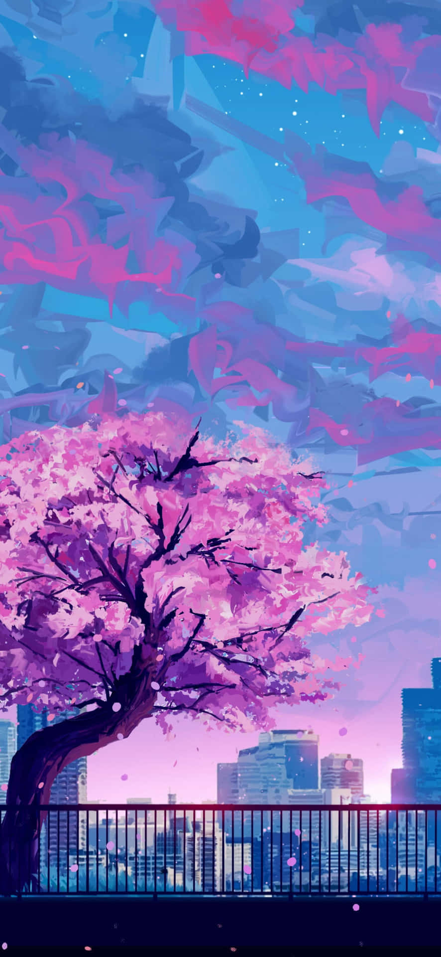 890x1920 Download Cherry Blossom Tree Anime Japanese iPhone Wallpaper, Phone