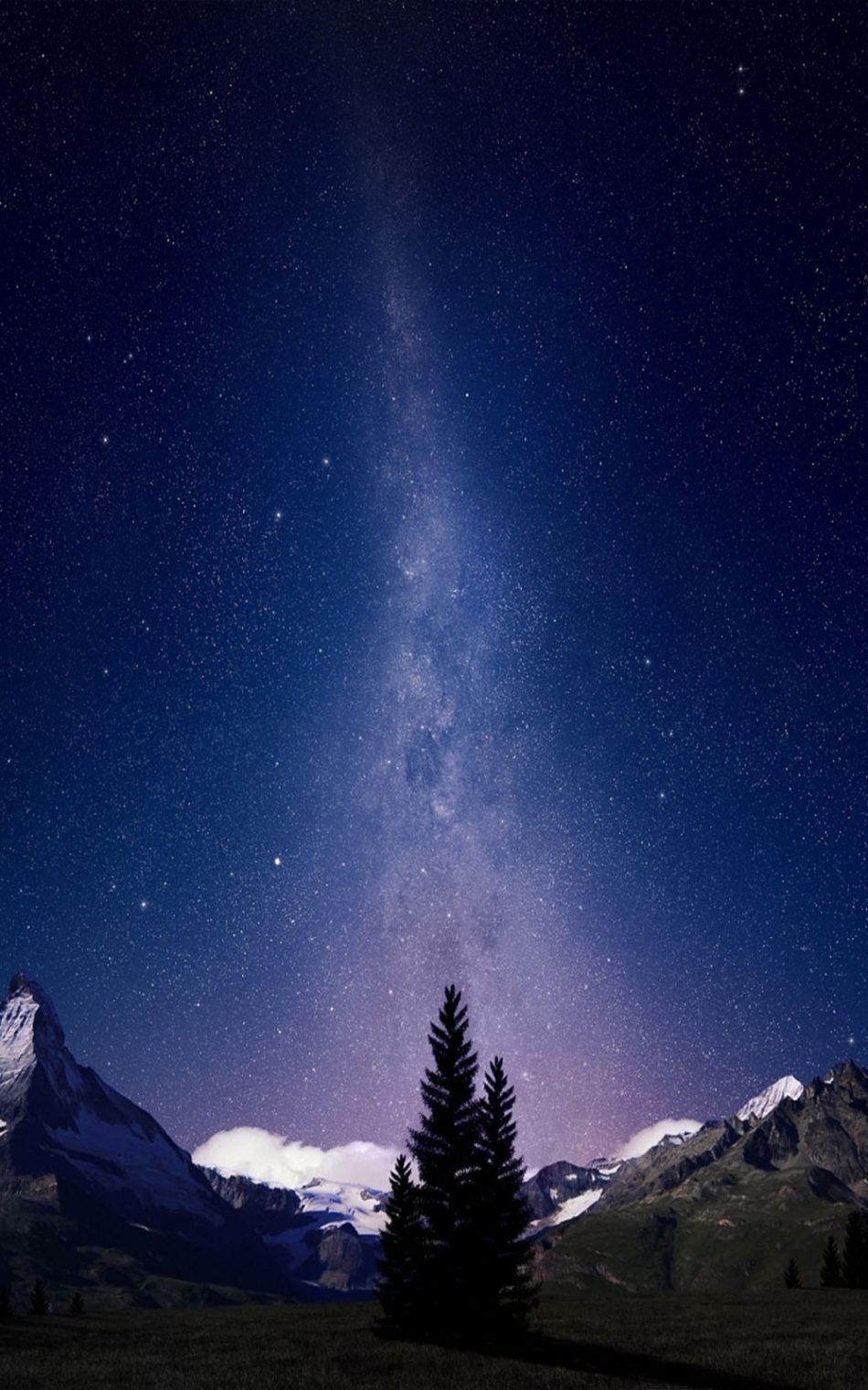 950x1520 Milky Way Night Sky Mountains 4K Ultra HD Mobile Wallpaper, Phone