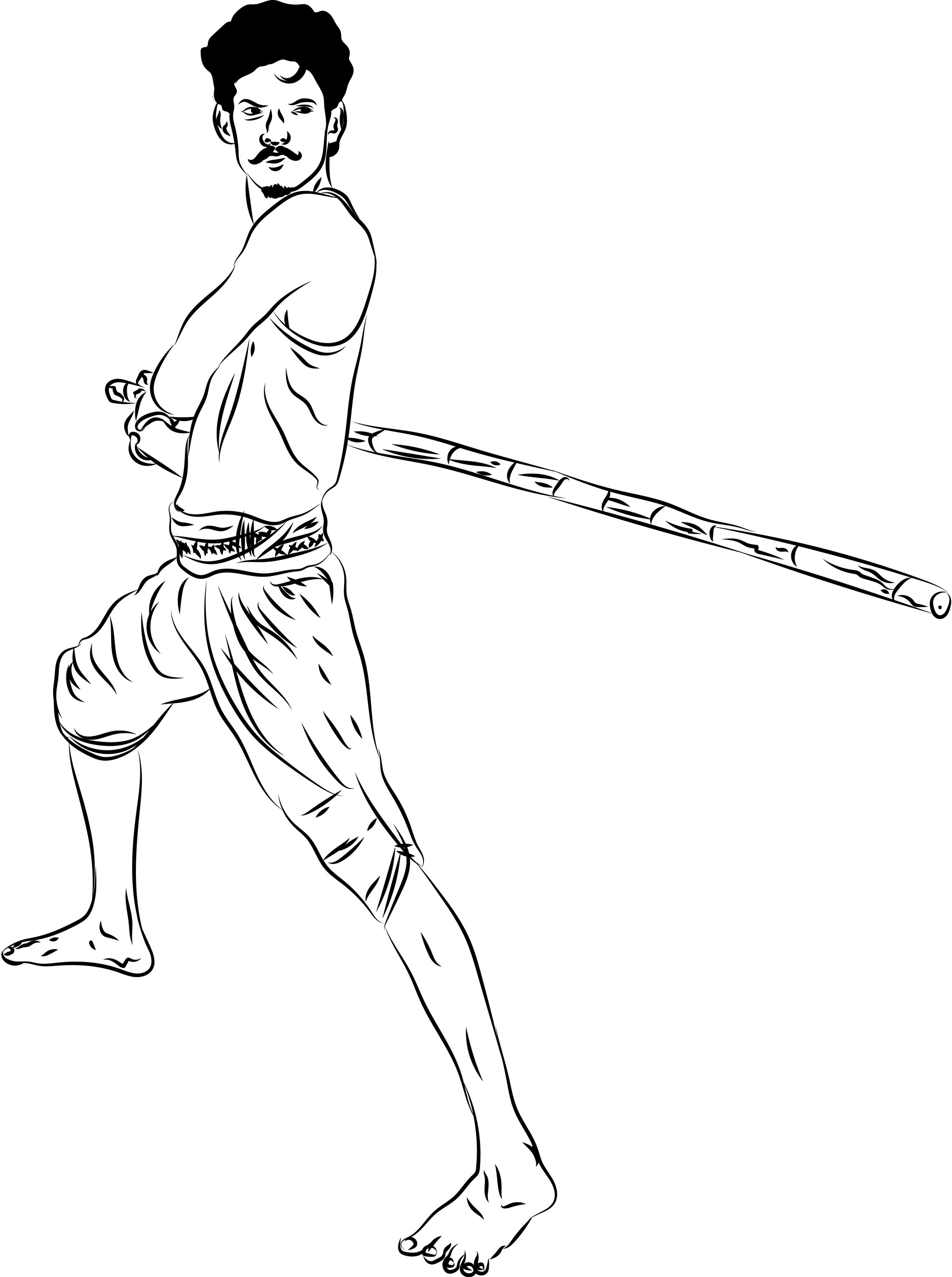 1920x2580 Sri Ram Traditional Silambam Illustration, Phone