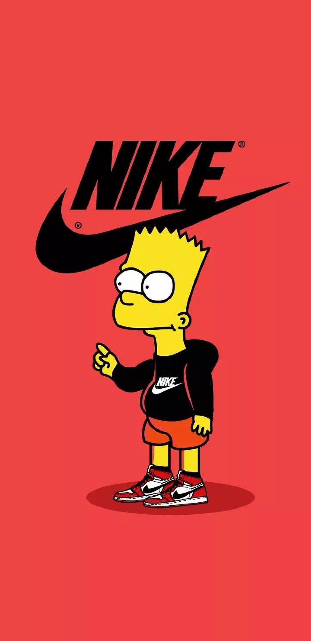 1080x2220 Simpsons Nike Red Full HD Wallpaper. Simpson wallpaper iphone, Nike wallpaper, Bart simpson art, Phone