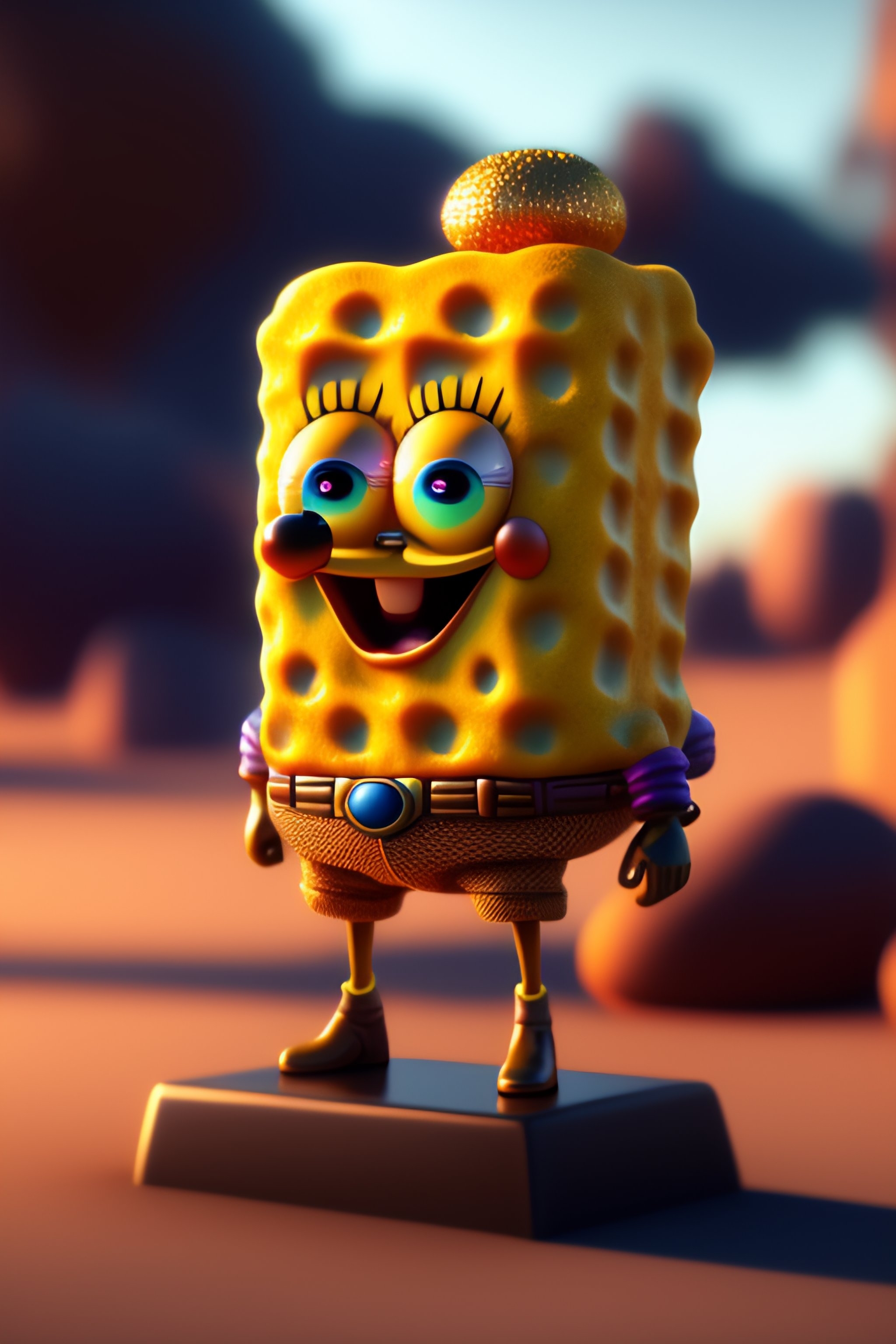 2050x3080 SpongeBob Squarepants Statue By Michelangelo, Hyper Realistic, 4K, Unreal Engine, Highly Detailed, HD, Dramatic Lighting By Brom, Trending O, Phone