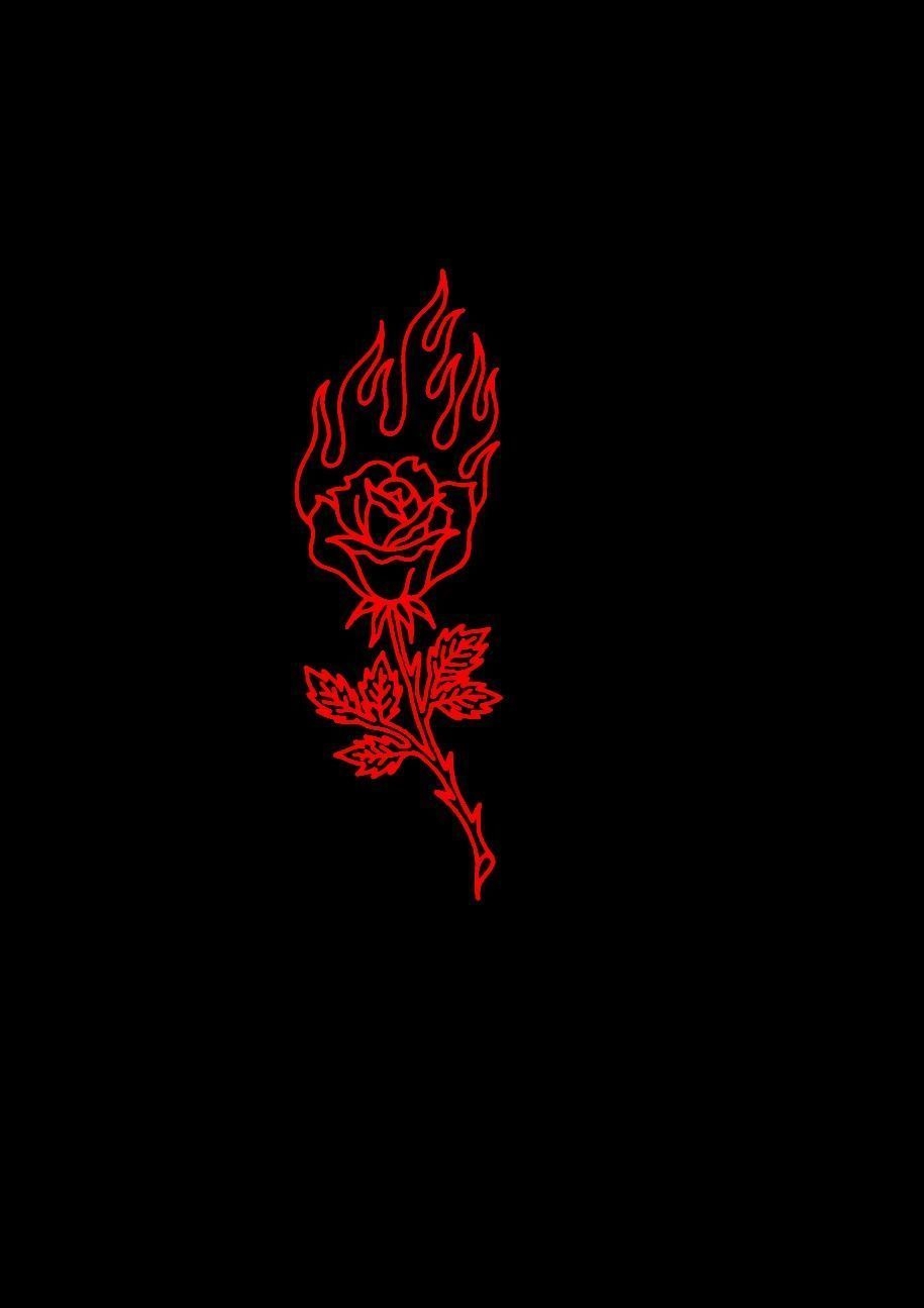 920x1300 38) Burning Rose Wallpaper HD Picture. Red aesthetic, Black aesthetic wallpaper, Red aesthetic grunge, Phone