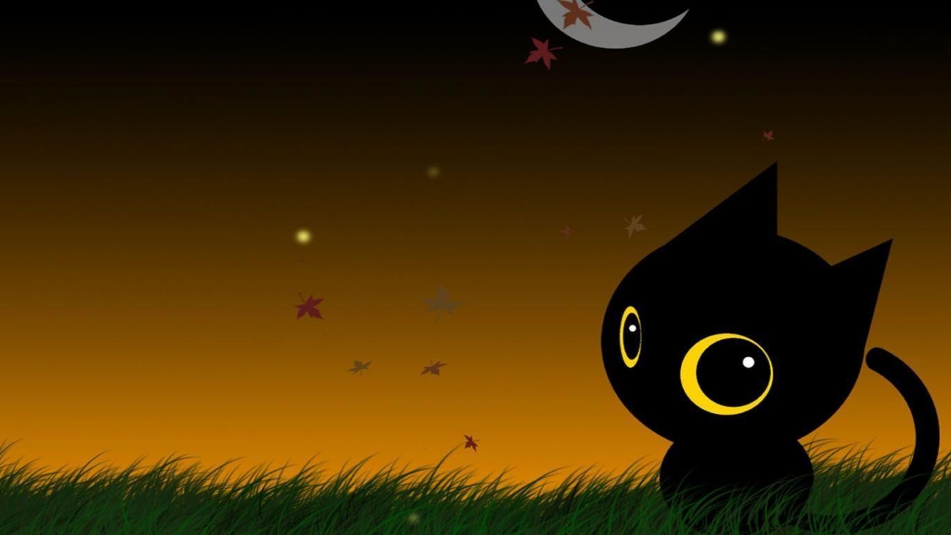 1370x770 Cute Halloween Cats Wallpaper, Desktop