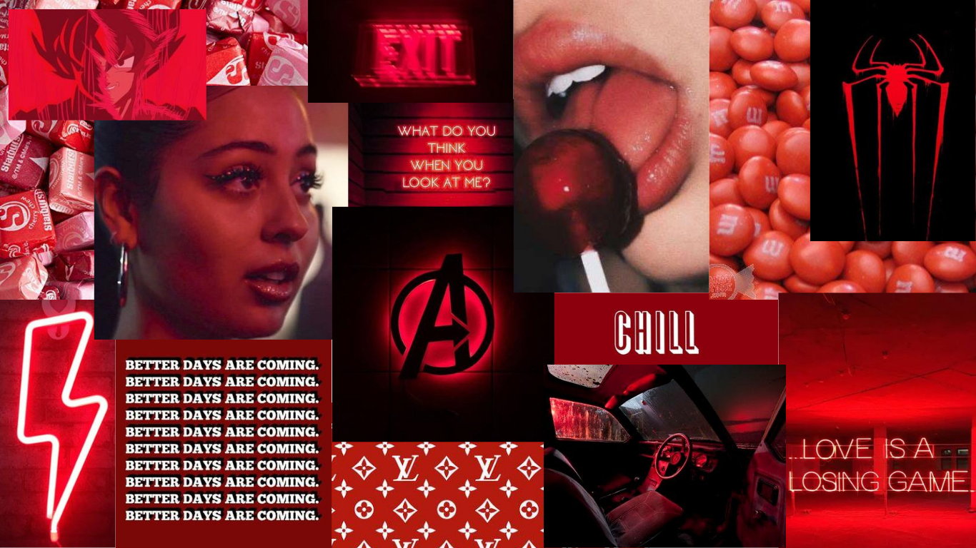 1370x770 red aesthetic collage. Aesthetic collage, Y2k collage, Red aesthetic, Desktop