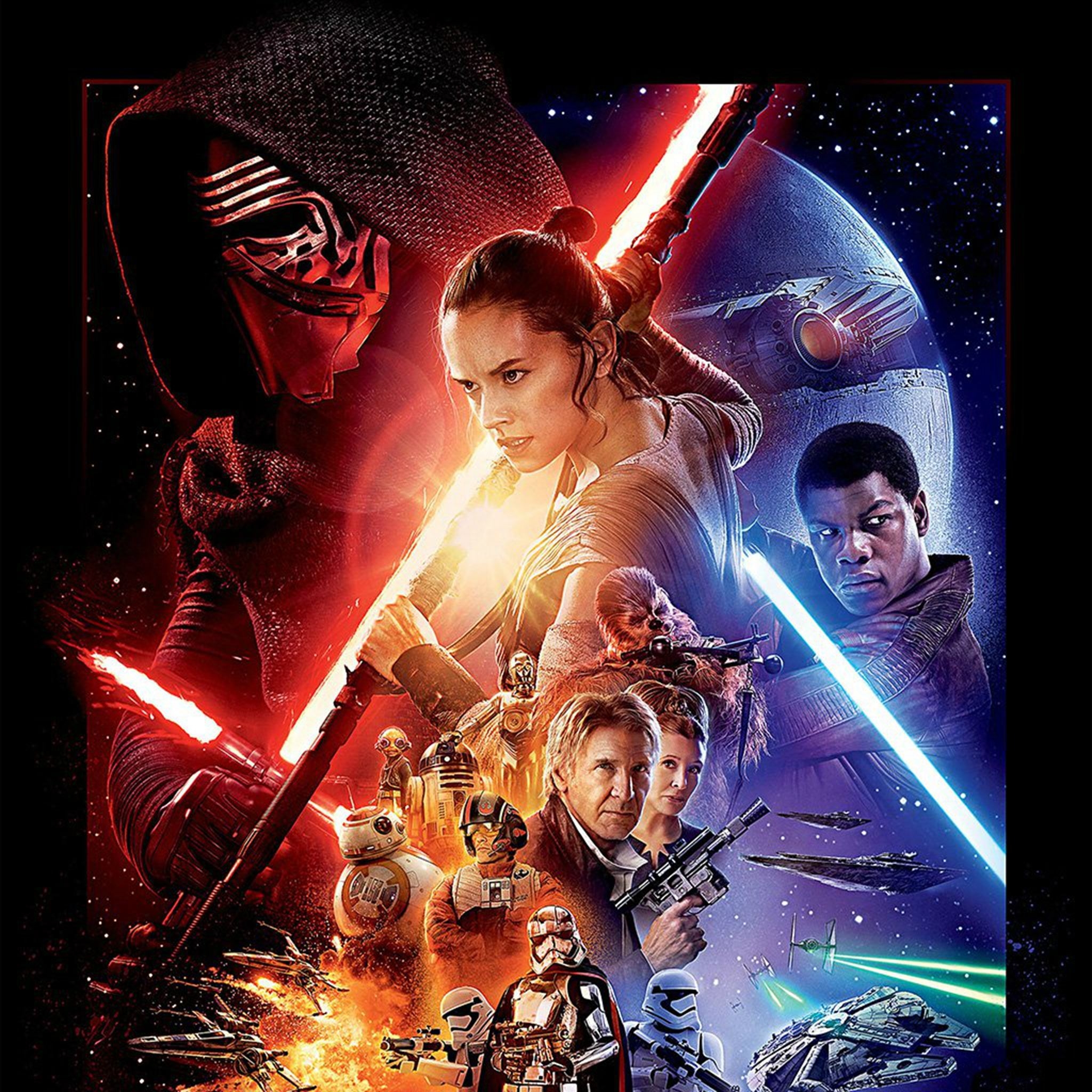 2050x2050 Starwars The Force Awakens Film Poster Art iPad Air Wallpaper Free Download, Phone