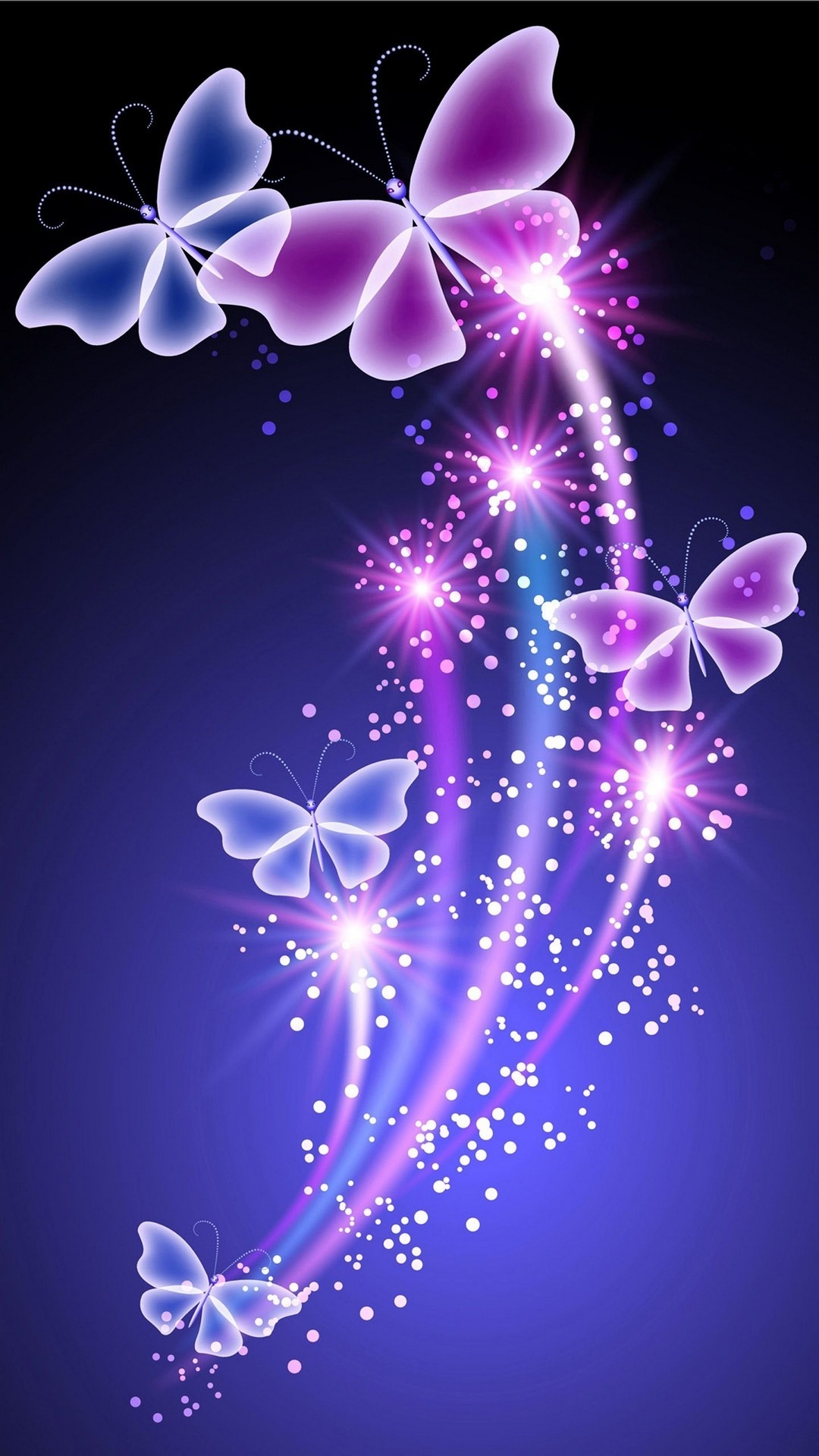 1080x1920 iPhone Wallpaper HD Purple Butterfly Cute Wallpaper, Phone