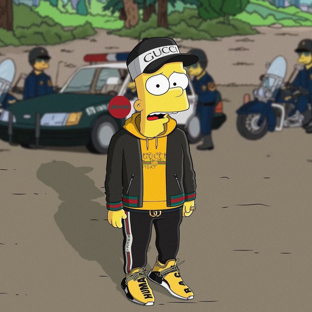 1080x1080 Gucci Bart Simpson Wallpaper, Phone