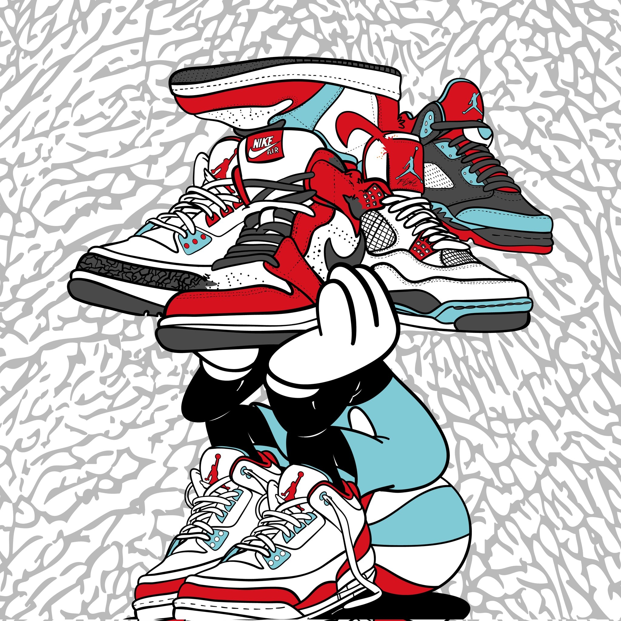 2050x2050 Thumbs Club ⚡️ Loathing Sneakerhead edition ft Elephant Background This is a Self Loathing piece featuring some of my favourite Jordan sneakers must have for any sneakerhead, Phone