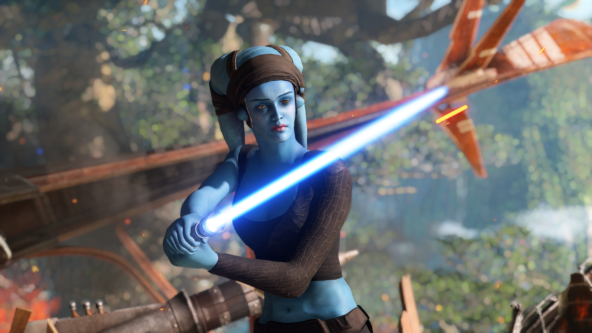 1920x1080 Jedi Master Aayla Secura at Star Wars: Battlefront II (2017) Nexus and community, Desktop