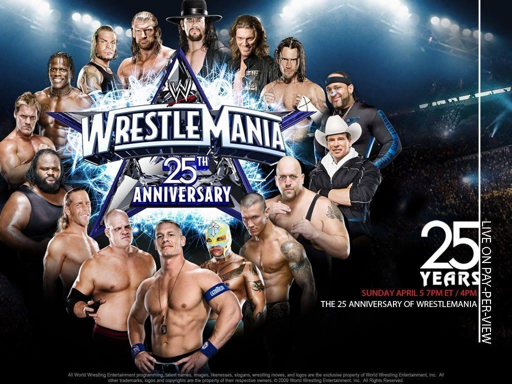 1030x770 WWE Wrestlemania 25 Official Wallpaper Photo, Desktop