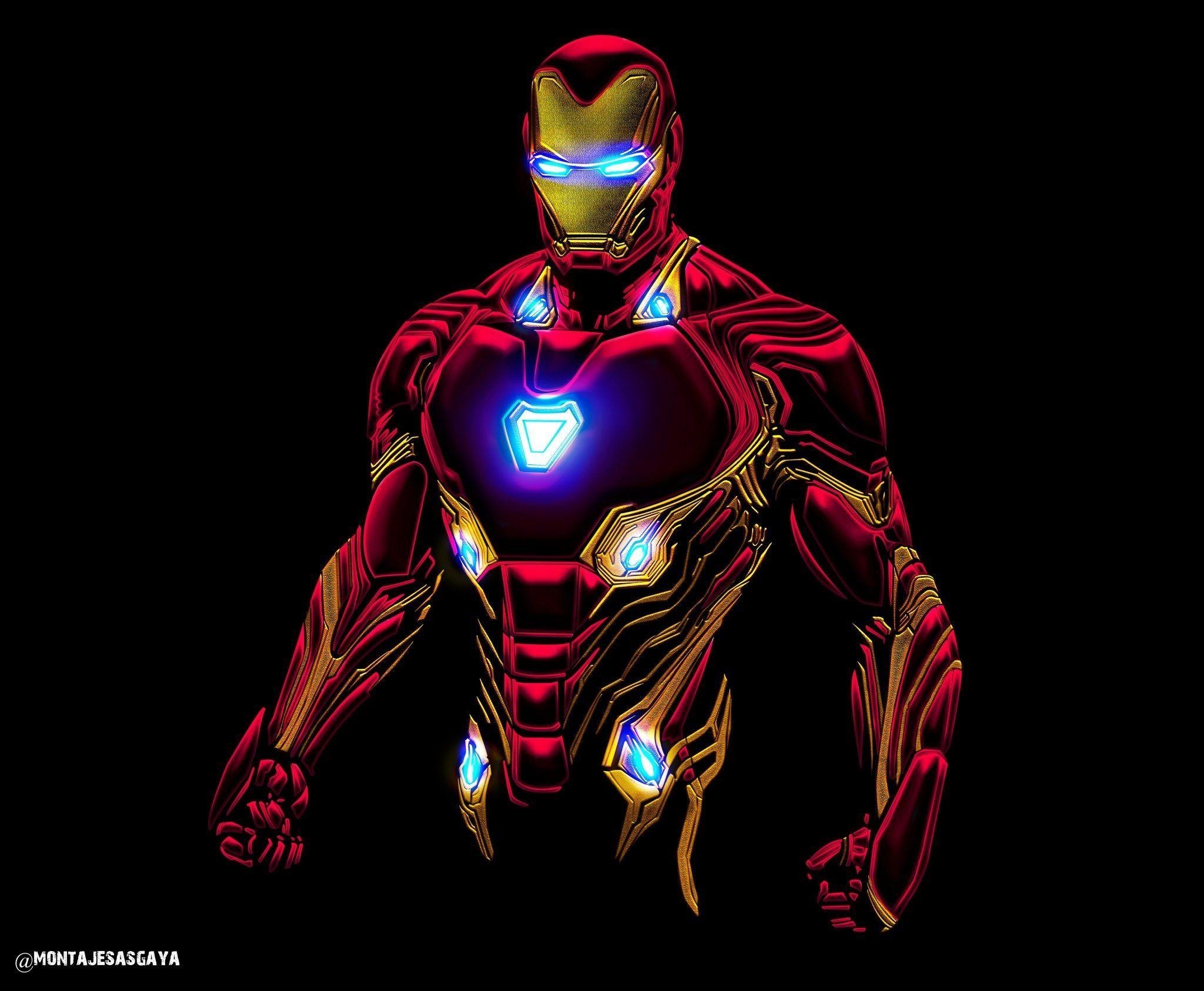 2050x1690 Iron Man neon bg, Desktop