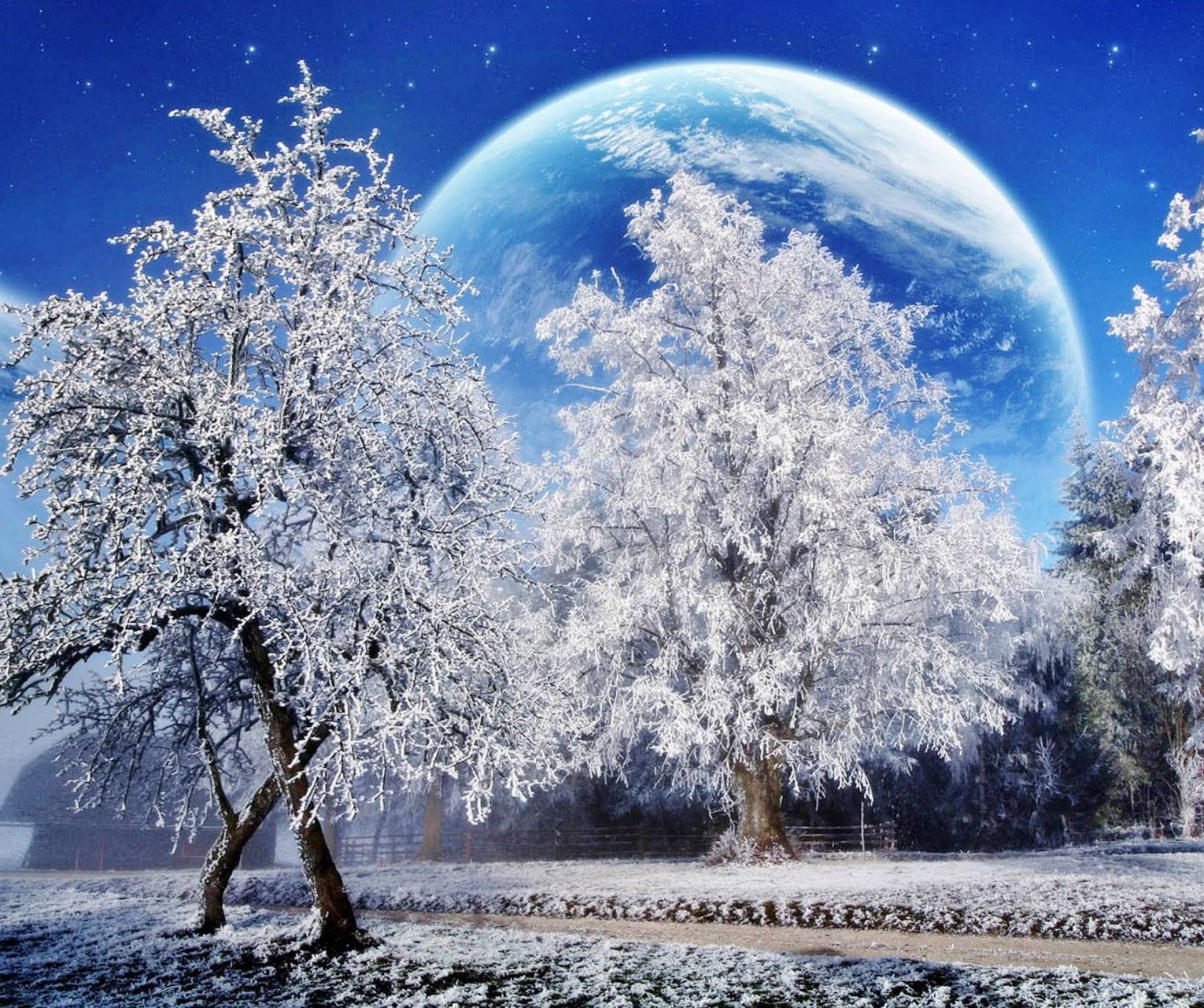 1530x1280 3D winter wallpaper, Desktop