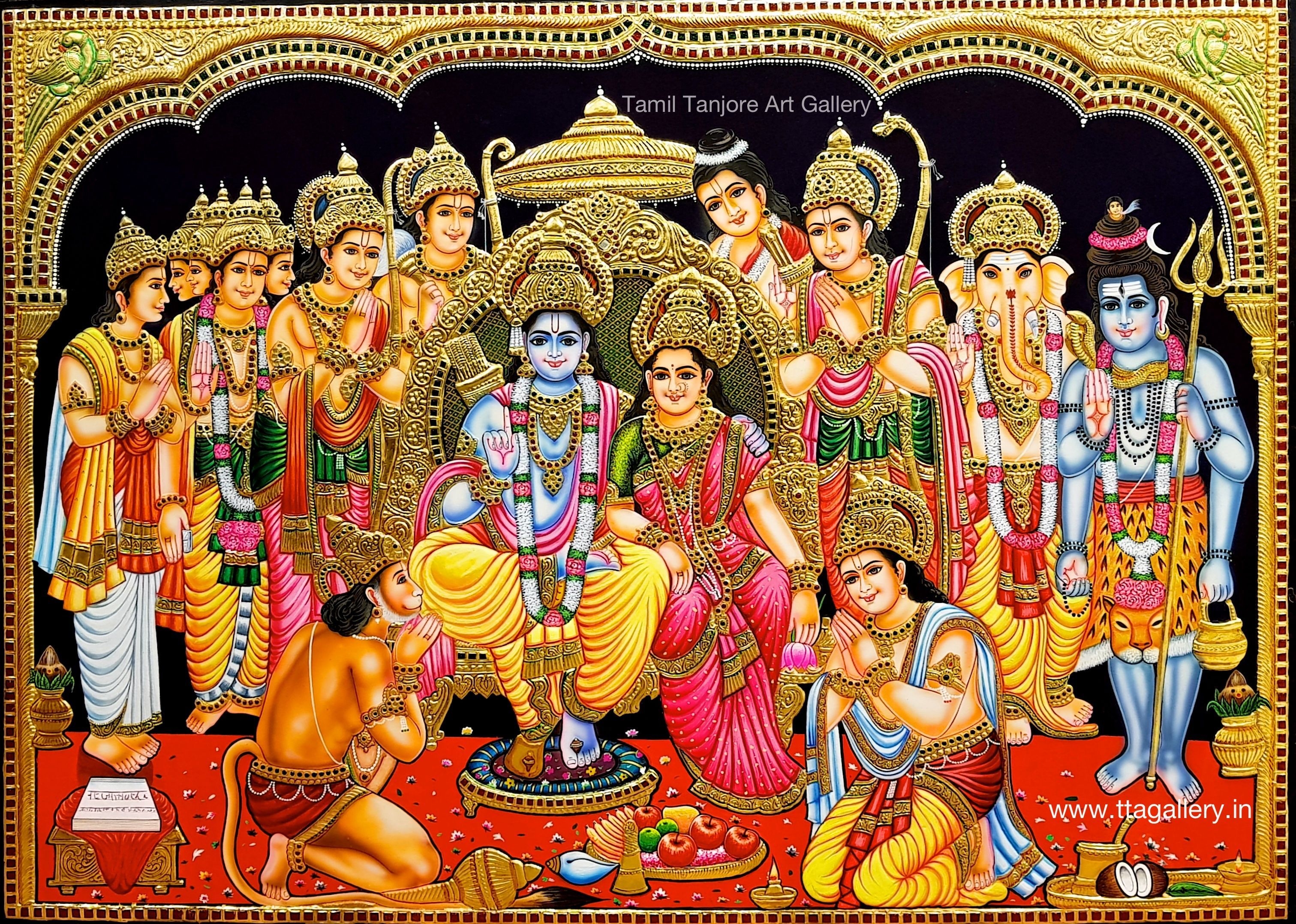 3030x2160 RAMAR PATTABISHEGAM Tanjore Painting. Tanjore painting, Hindu art, Shri ram wallpaper, Desktop