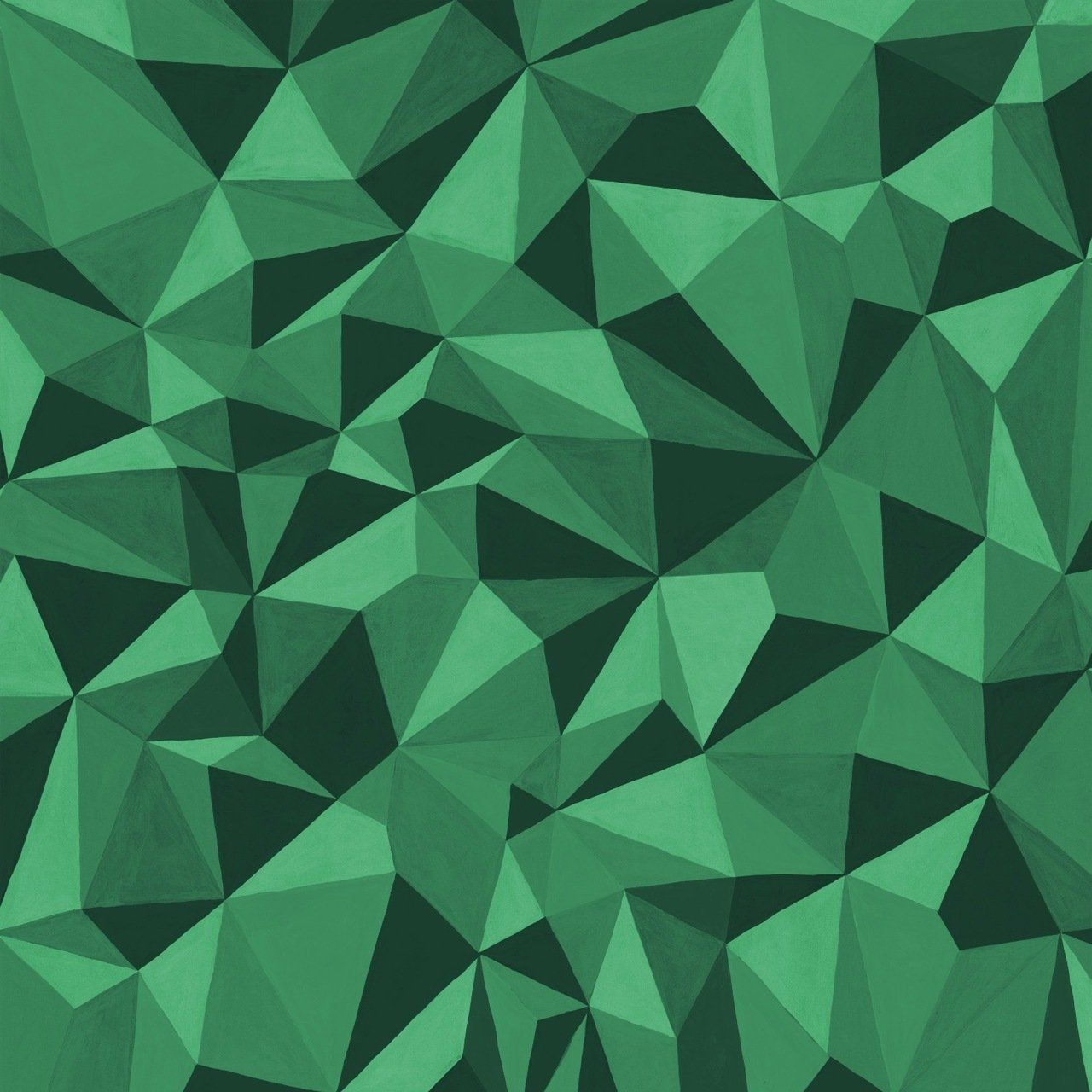 1280x1280 Curio Emerald Green 3D Geometric Wallpaper, Phone