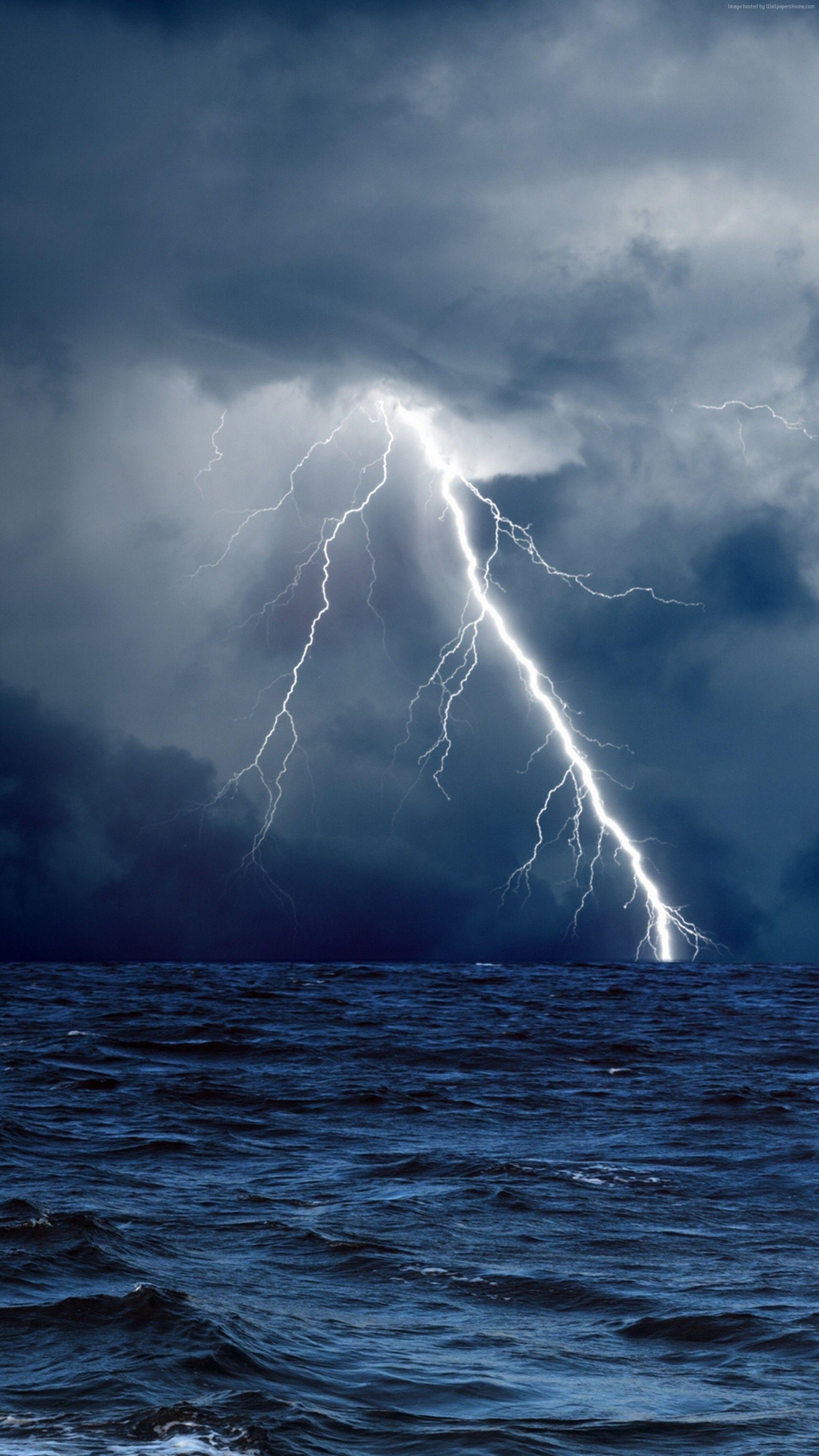 2160x3840 Wallpaper Sea, 5k, 4k wallpaper, 8k, ocean, storm, lightning, clouds, Nature, Phone