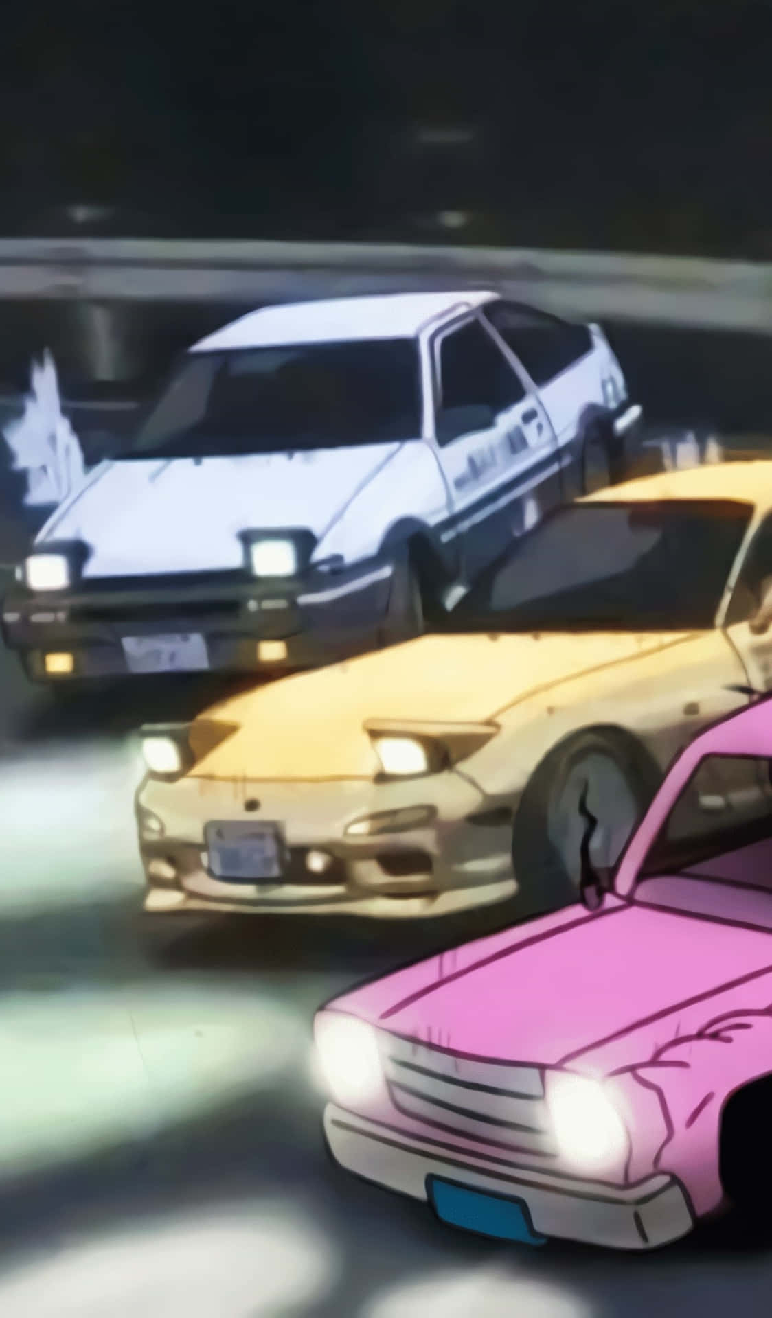 1130x1920 Download Initial D Phone Three Different Colored Wallpaper, Phone